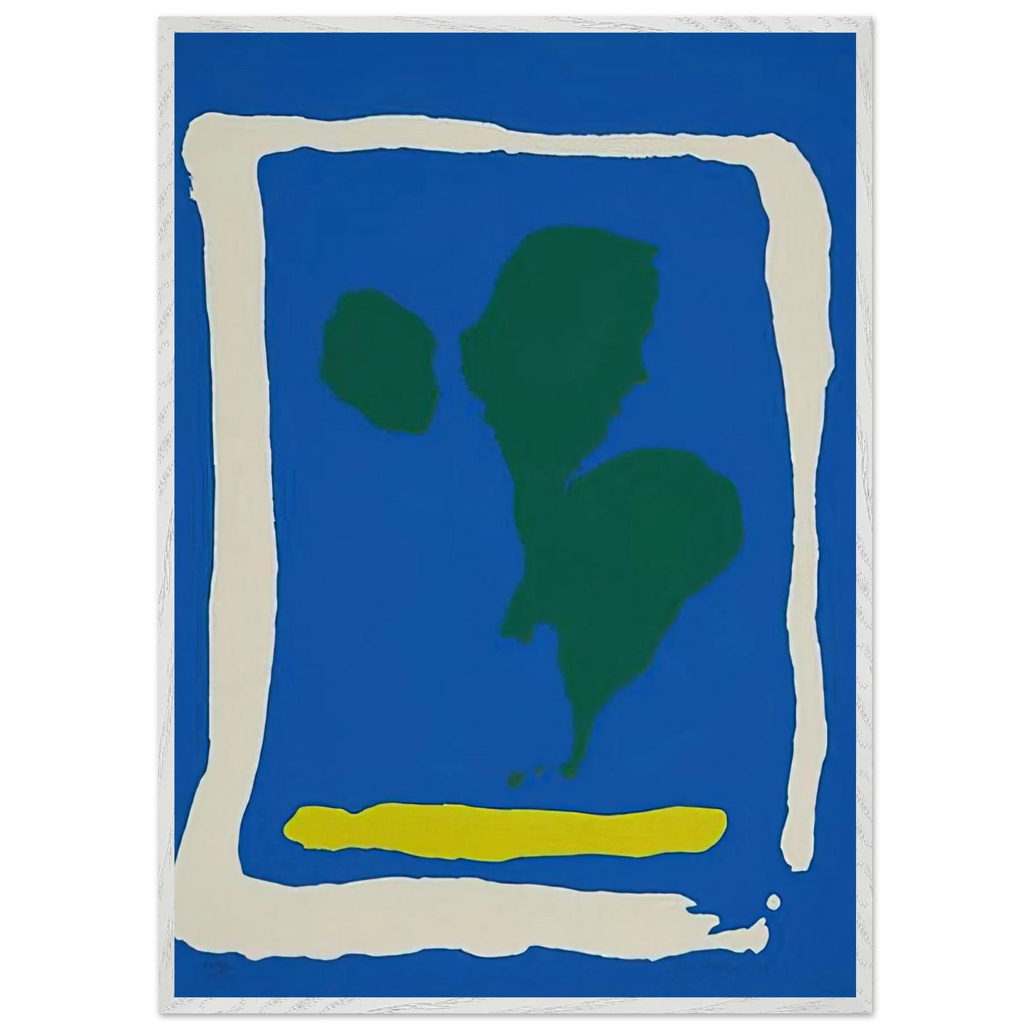 Helen Frankenthaler - Air Frame - 1965 Wall art - 15x20 cm / 6x8 inches - Premium Wooden Framed Poster With Fine Art Paper-canvas - Black frame