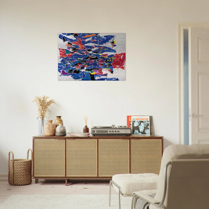Round the World - Sam Francis Brushed Aluminum Print - 70x100 cm / 28x40 inches | Sam Francis Aluminum Print | Sam Francis Prints