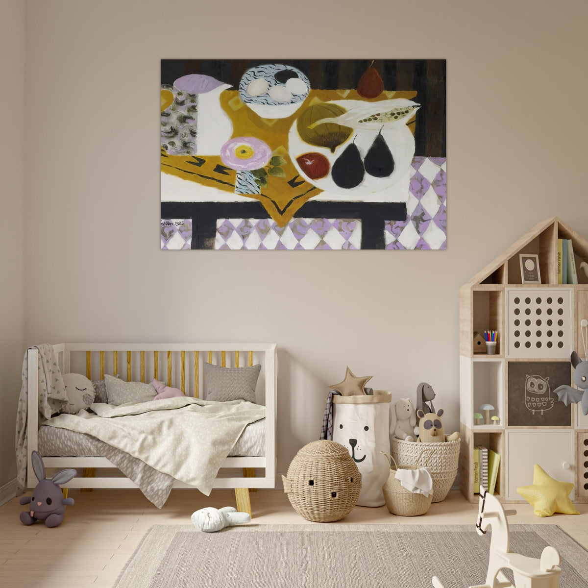 Bowl of Eggs - 1985 - Mary Fedden Art Prints - 100x150 cm / 40x60″ inches | Mary Fedden Poster | Mary Fedden Prints