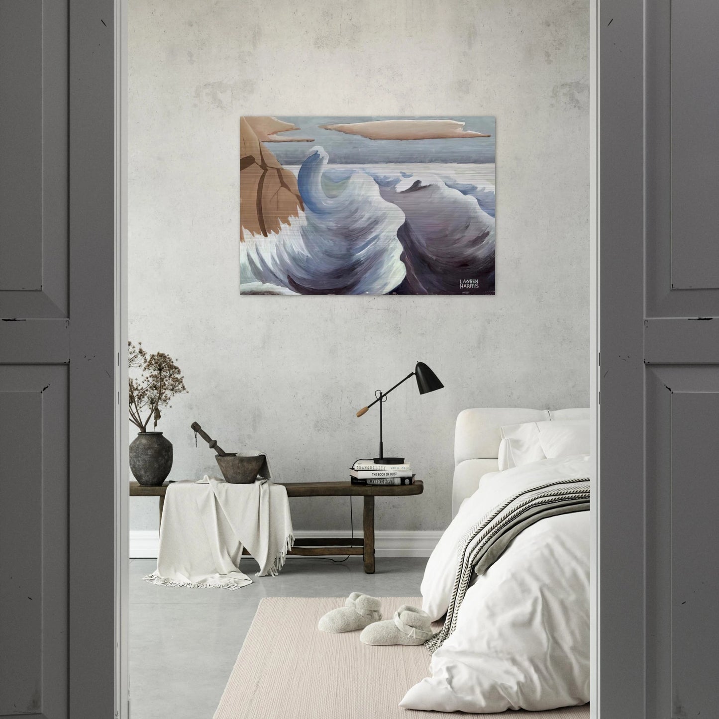 Shoreline - Art Nouveau Modern - Lawren Harris Brushed Aluminum Print - 70x100 cm / 28x40 inches | Lawren Harris Aluminum Print | Lawren Harris Prints