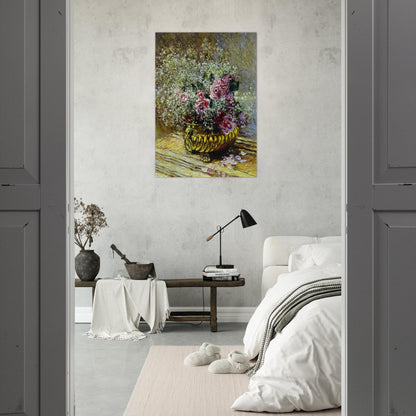 Flowers in a Pot - claude monet Brushed Aluminum Print - 70x100 cm / 28x40 inches | claude monet Aluminum Print | claude monet Prints