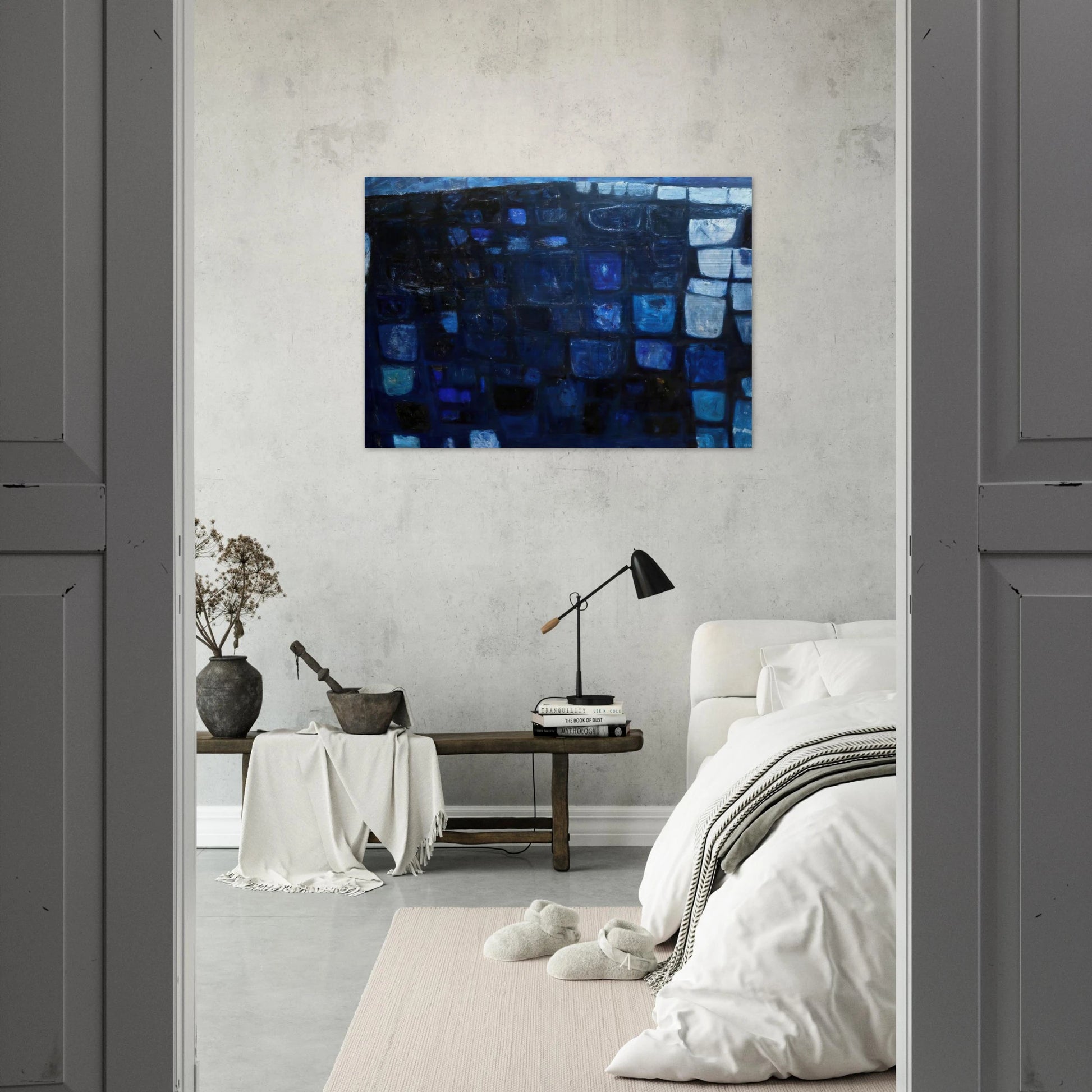 Blue Abstract - 1959 - William Scott Brushed Aluminum Print - 70x100 cm / 28x40 inches | William Scott Aluminum Print | William Scott Prints