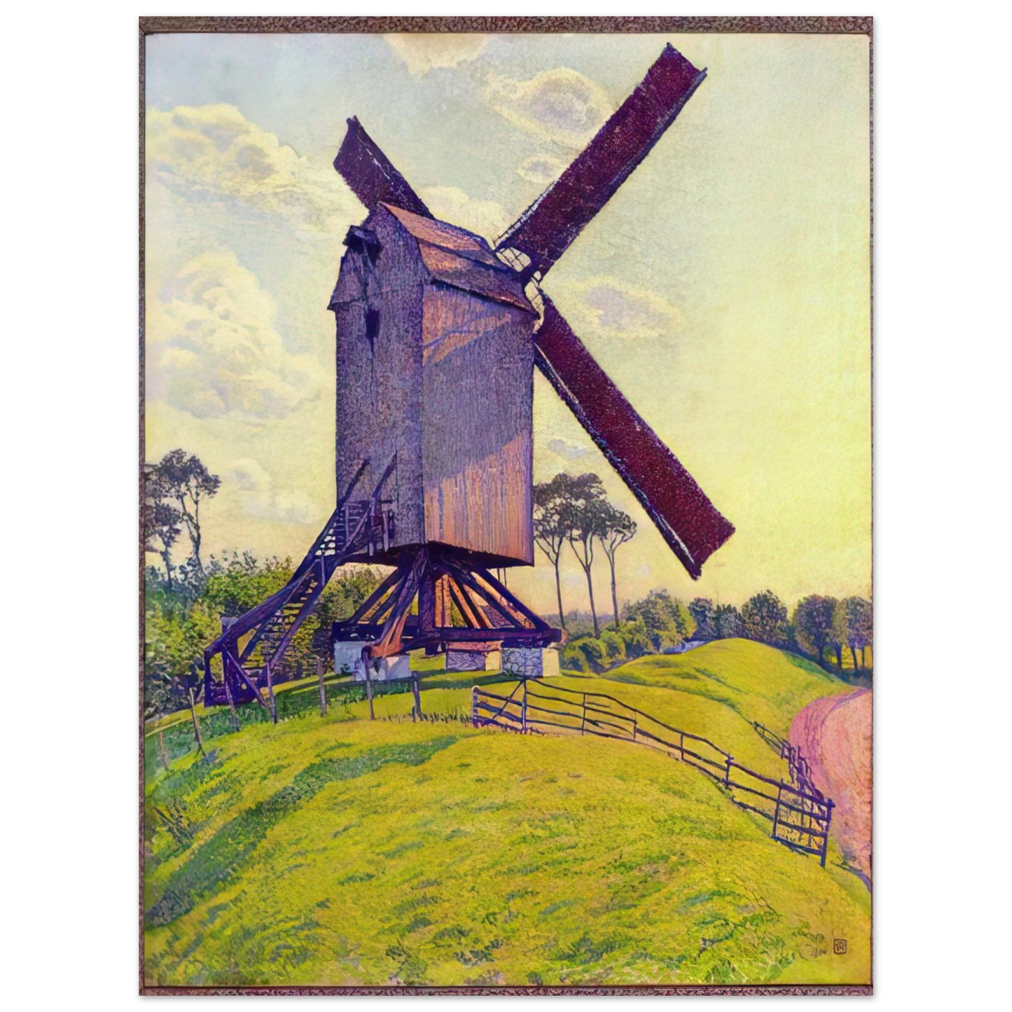 Theo van Rysselberghe - THE MILL AT KELF 1894  75x100 cm / 30x40inches Fine Art Poster