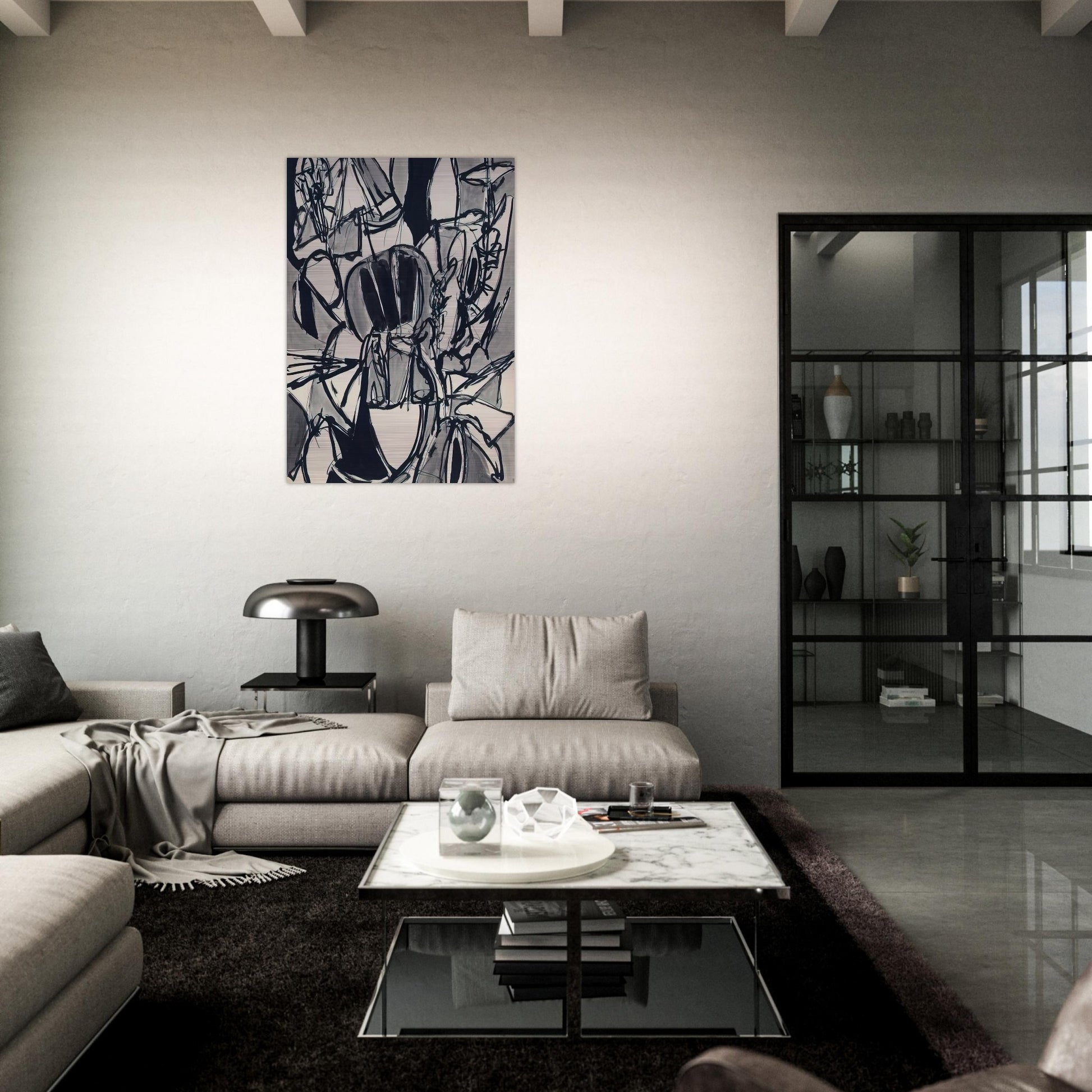Bird Land - 1952 - Gene Davis Brushed Aluminum Print - 70x100 cm / 28x40 inches | Gene Davis Aluminum Print | Gene Davis Prints