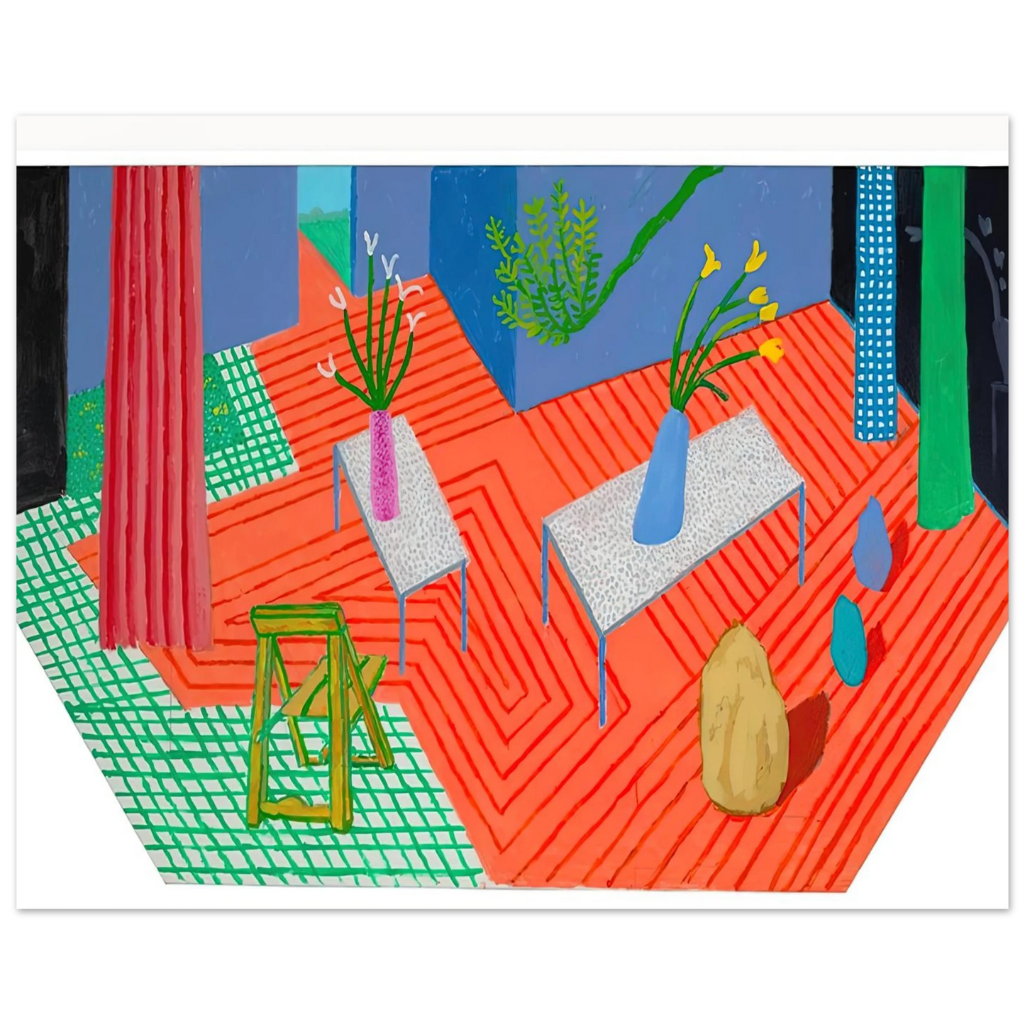 David Hockney - David Hockney Wall art - 27x35 cm / 11x14 inches - Premium Wooden Framed Poster With Fine Art Paper-canvas - Wood frame