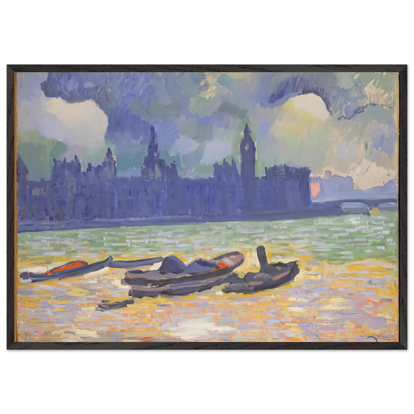 THE PALACE OF WESTMINSTER 1907 0 - Andre Derain 70x100 cm / 28x40 inches Framed Art Print – Black Wooden Frame