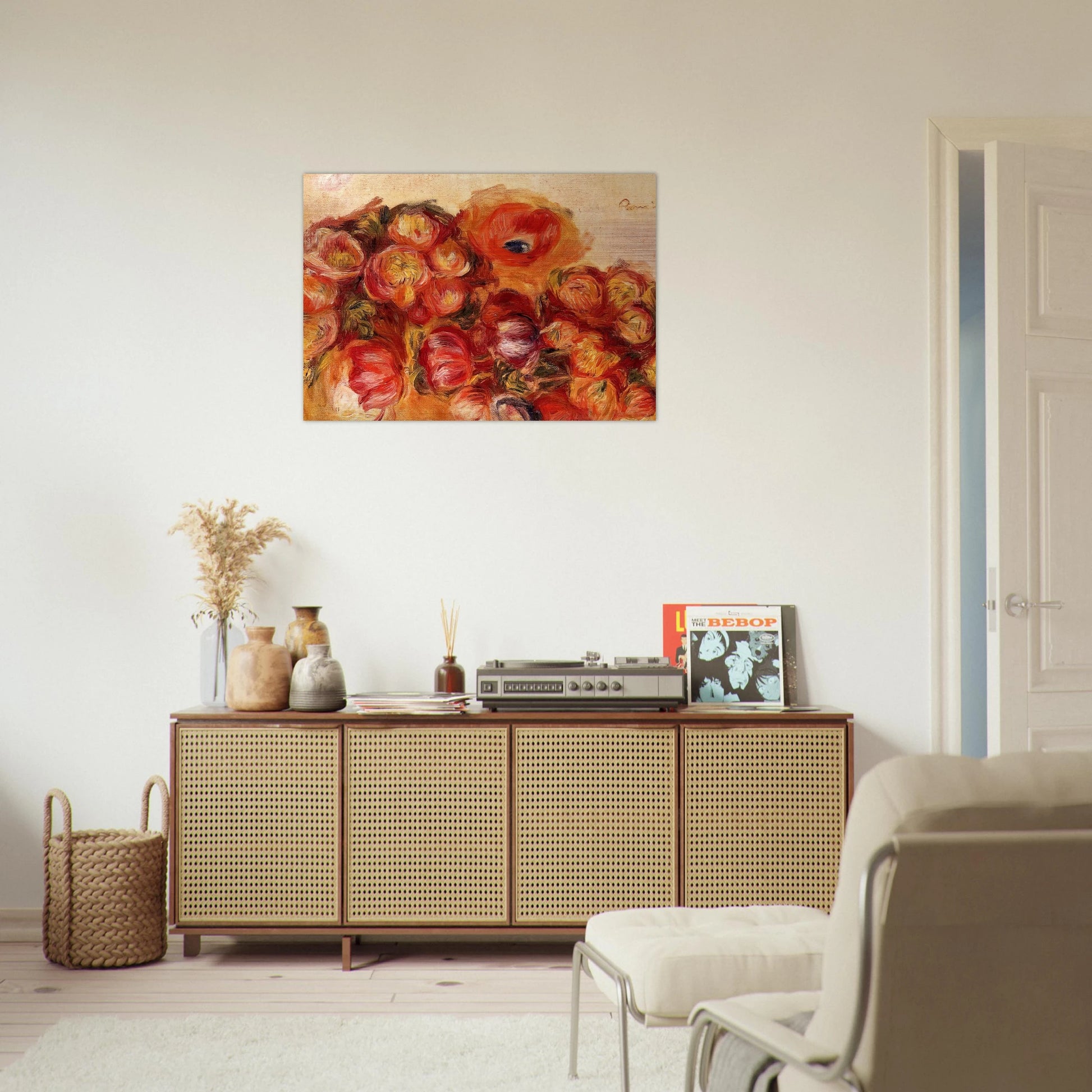 Study of Flowers Anemones and Tulips - Pierre-Auguste Renoir Brushed Aluminum Print - 70x100 cm / 28x40 inches | Pierre-Auguste Renoir Aluminum Print | Pierre-Auguste Renoir Prints