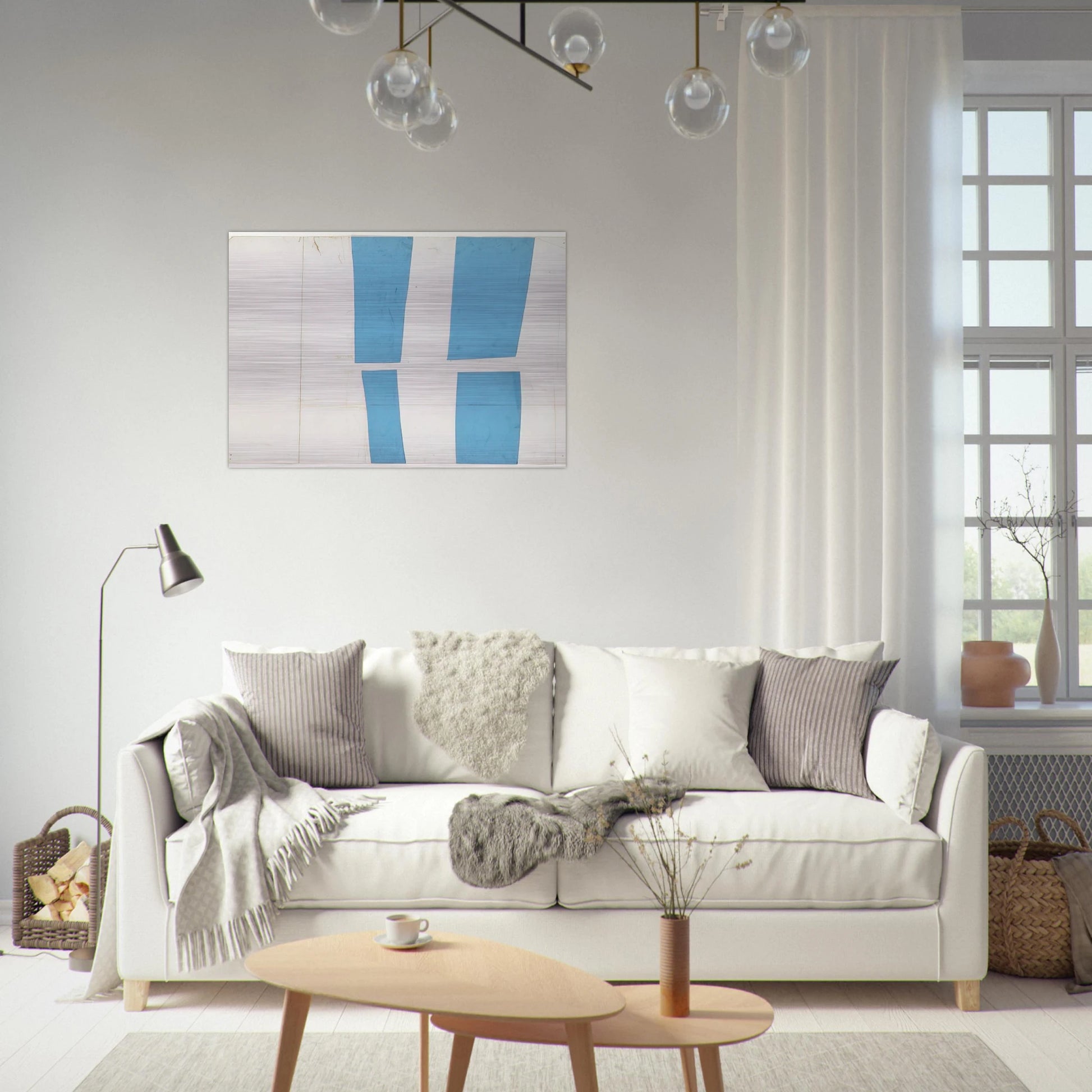 Blue and White - Ellsworth Kelly Brushed Aluminum Print - 70x100 cm / 28x40 inches | Ellsworth Kelly Aluminum Print | Ellsworth Kelly Prints