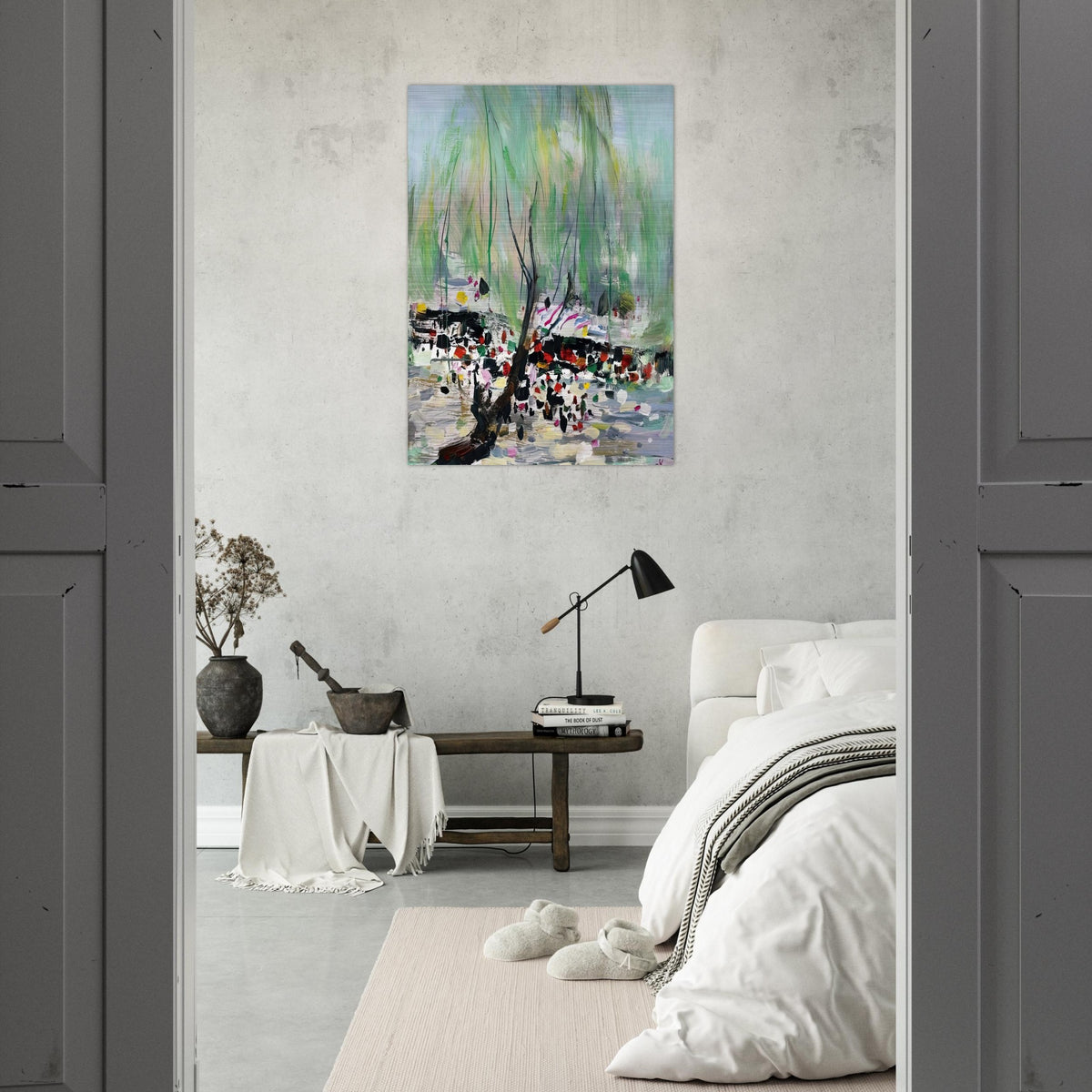 Love in Fangzhuang - 2002 - Wu Guanzhong Brushed Aluminum Print - 70x100 cm / 28x40 inches | Wu Guanzhong Aluminum Print | Wu Guanzhong Prints