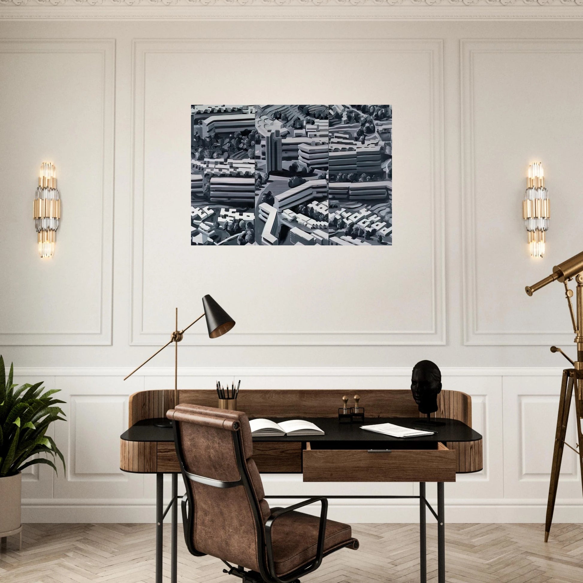 TOWNSCAPE TR 1969 - Gerhard Richter Brushed Aluminum Print - 70x100 cm / 28x40 inches | Gerhard Richter Aluminum Print | Gerhard Richter Prints
