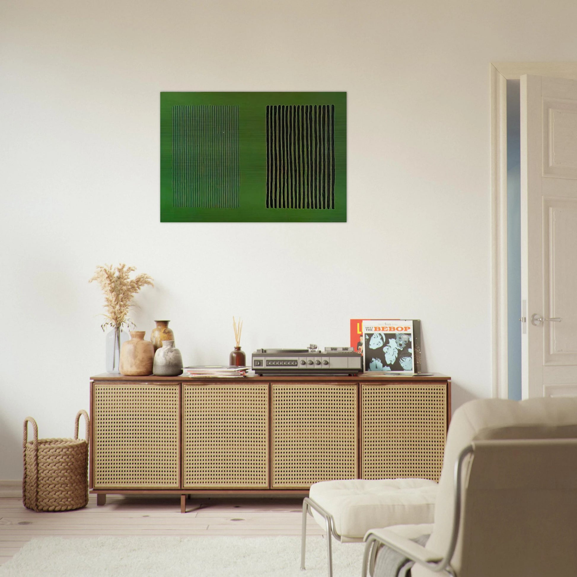 Green Giant - 1980 - Gene Davis Brushed Aluminum Print - 70x100 cm / 28x40 inches | Gene Davis Aluminum Print | Gene Davis Prints