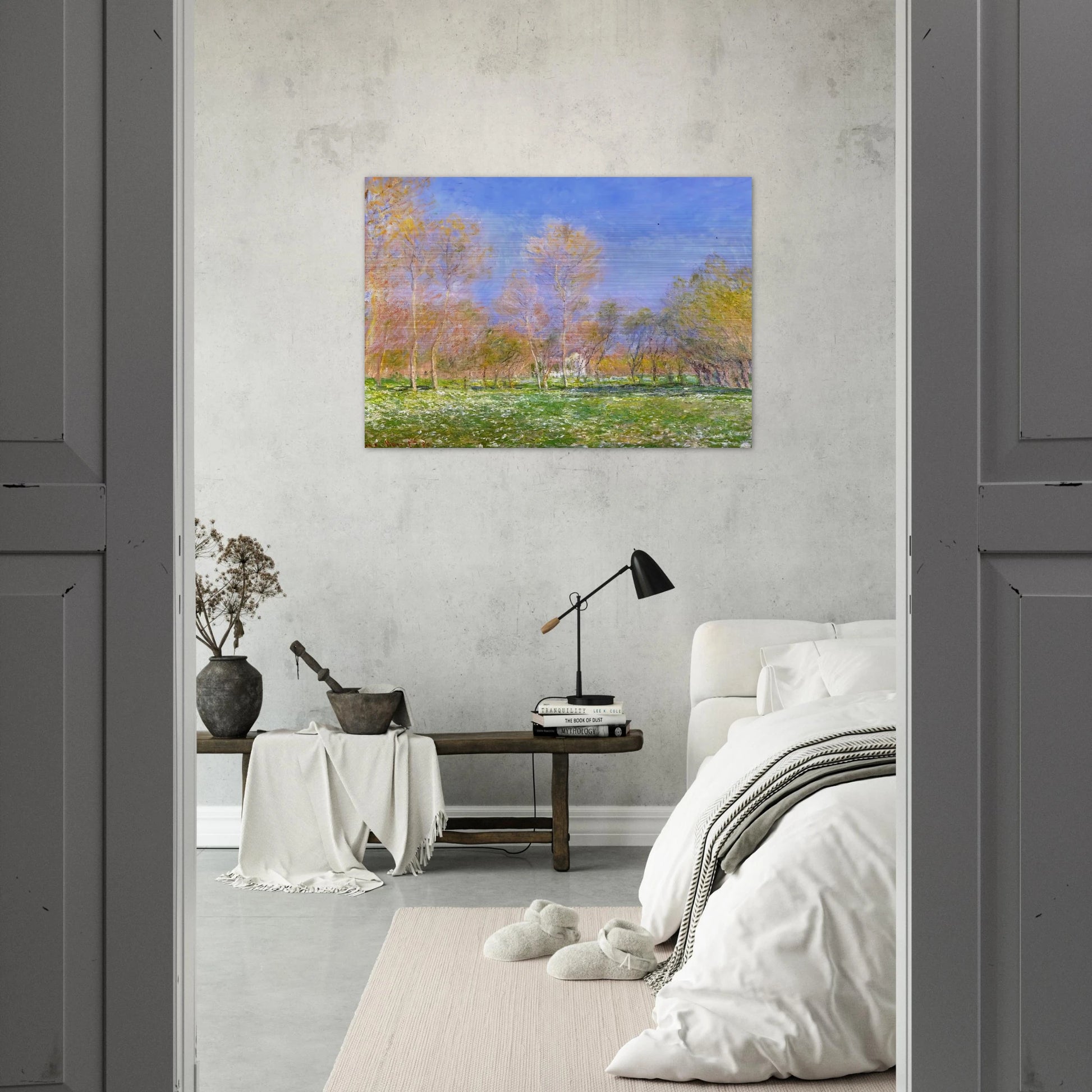 Springtime in Giverny - claude monet Brushed Aluminum Print - 70x100 cm / 28x40 inches | claude monet Aluminum Print | claude monet Prints