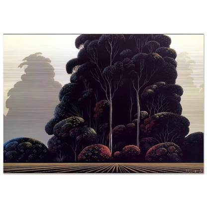 Autumn - Eyvind Earle Brushed Aluminum Print - 70x100 cm / 28x40 inches | Eyvind Earle Aluminum Print | Eyvind Earle Prints