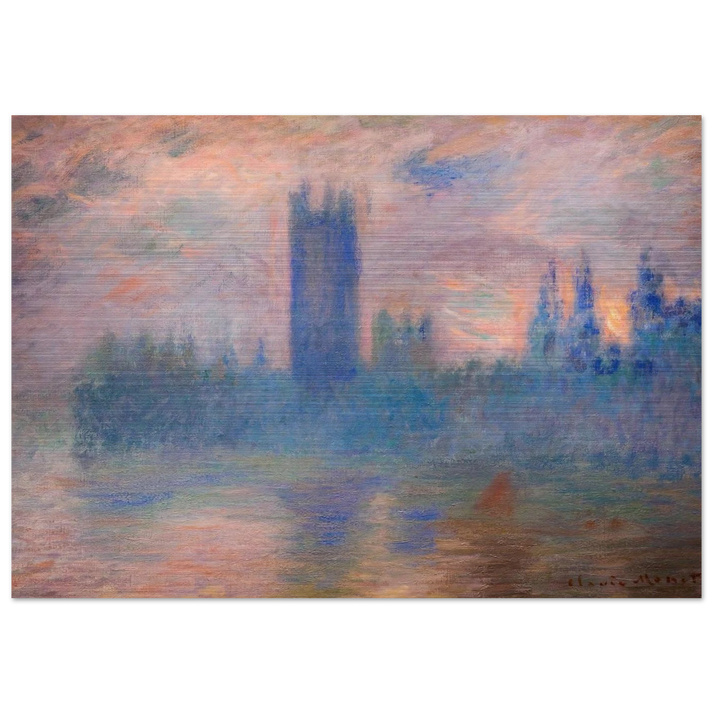 Houses of Parliament, Westminster - claude monet Brushed Aluminum Print - 70x100 cm / 28x40 inches | claude monet Aluminum Print | claude monet Prints