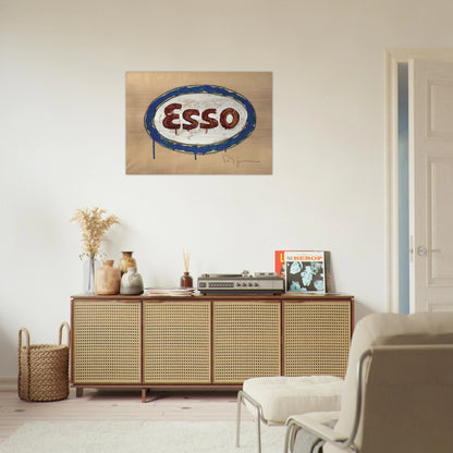 Esso - Pop Art - Mario Schifano Brushed Aluminum Print - 70x100 cm / 28x40 inches | Mario Schifano Aluminum Print | Mario Schifano Prints