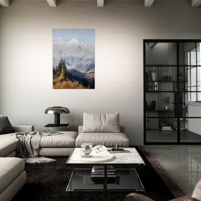 Mount McKinley in Mist - Romanticism - Sydney Laurence Brushed Aluminum Print - 70x100 cm / 28x40 inches | Sydney Laurence Aluminum Print | Sydney Laurence Prints