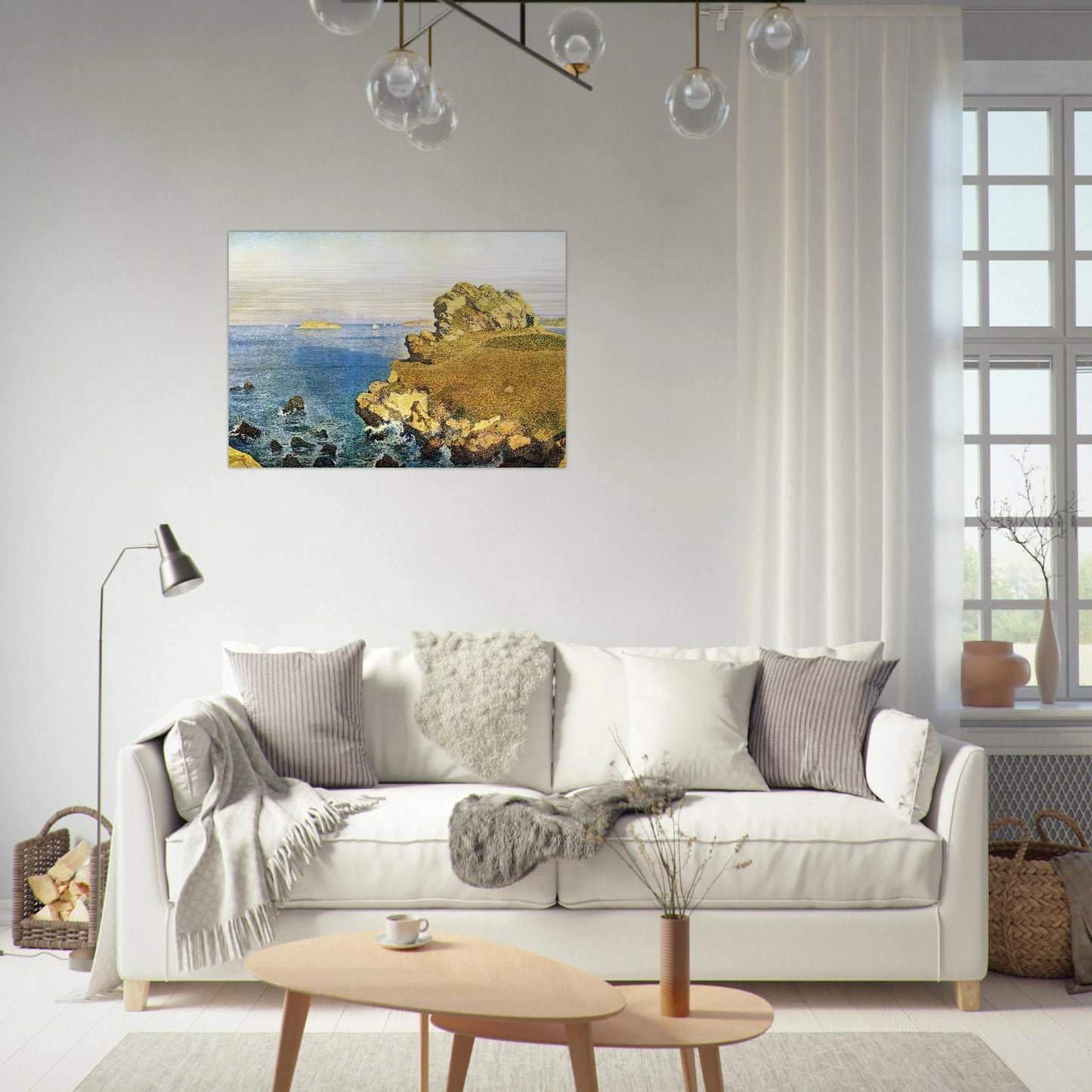 THE POINTE DE PER KIRIDEC AT ROSCOFF - Theo van Rysselberghe Brushed Aluminum Print - 70x100 cm / 28x40 inches | Theo van Rysselberghe Aluminum Print | Theo van Rysselberghe Prints