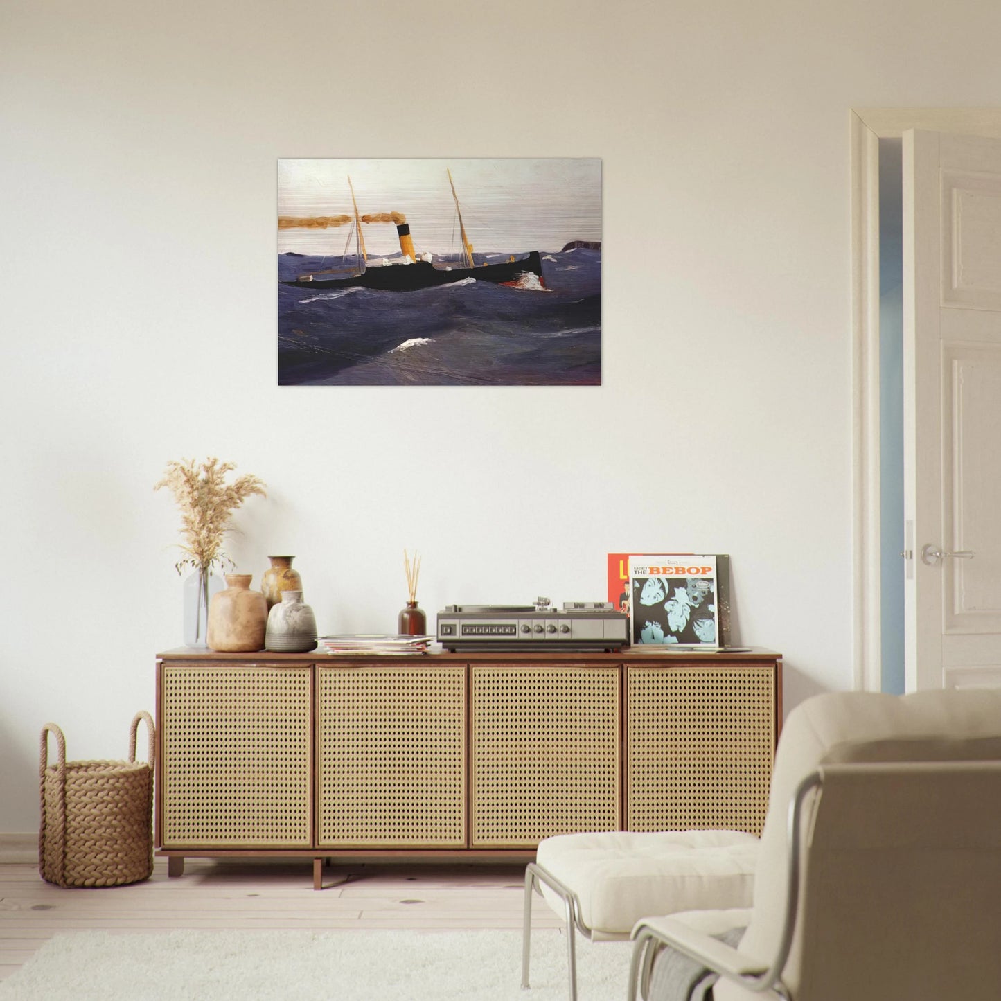 Tramp Steamer - Edward Hopper Brushed Aluminum Print - 70x100 cm / 28x40 inches | Edward Hopper Aluminum Print | Edward Hopper Prints