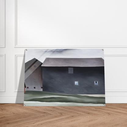 Lake George Barns - Georgia O'Keeffe Acrylic Print - 70x100 cm / 28x40″ inches