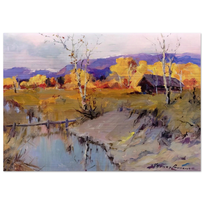 Autumn Morning - Romanticism - Sydney Laurence Brushed Aluminum Print - 70x100 cm / 28x40 inches | Sydney Laurence Aluminum Print | Sydney Laurence Prints