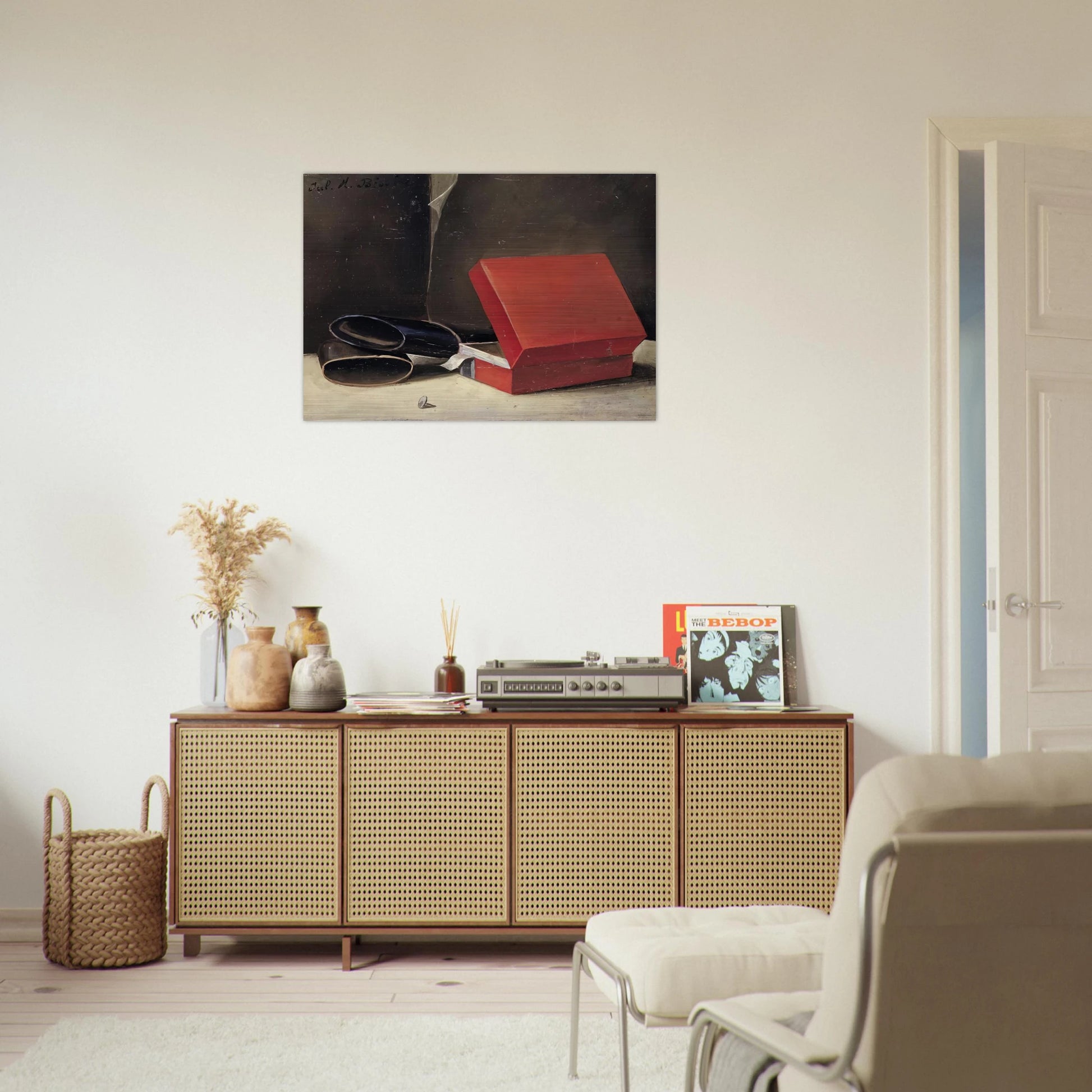 Scatola rossa con astuccio per occhiali - 1923 - Julius Bissier Brushed Aluminum Print - 70x100 cm / 28x40 inches | Julius Bissier Aluminum Print | Julius Bissier Prints