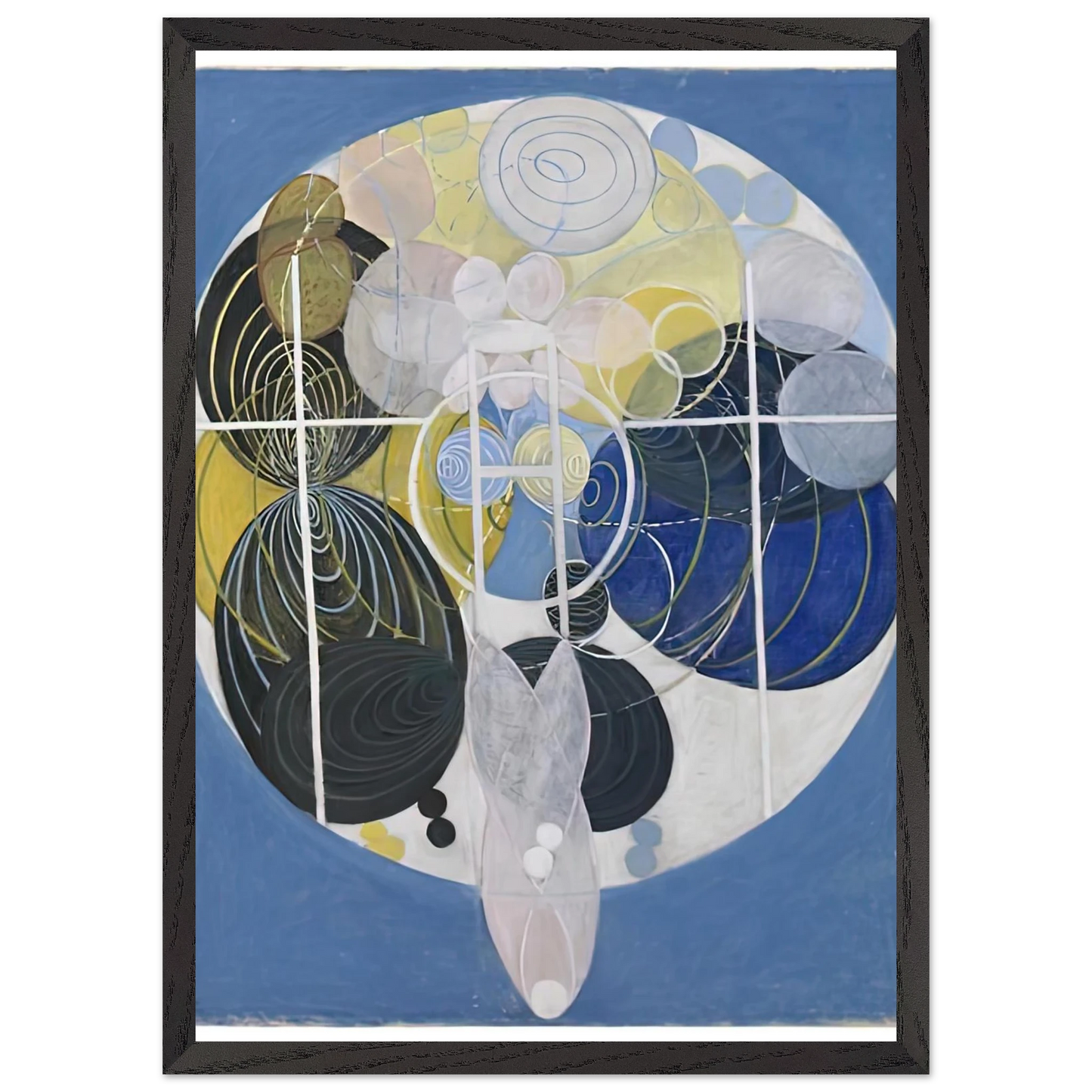 Hilma af Klint - THE LARGE FIGURE PAINTINGS NR 5 1907 Wall art - A1 (59.4 x 84.1  cm) - Premium Wooden Framed Poster With Fine Art Paper-canvas - Wood frame