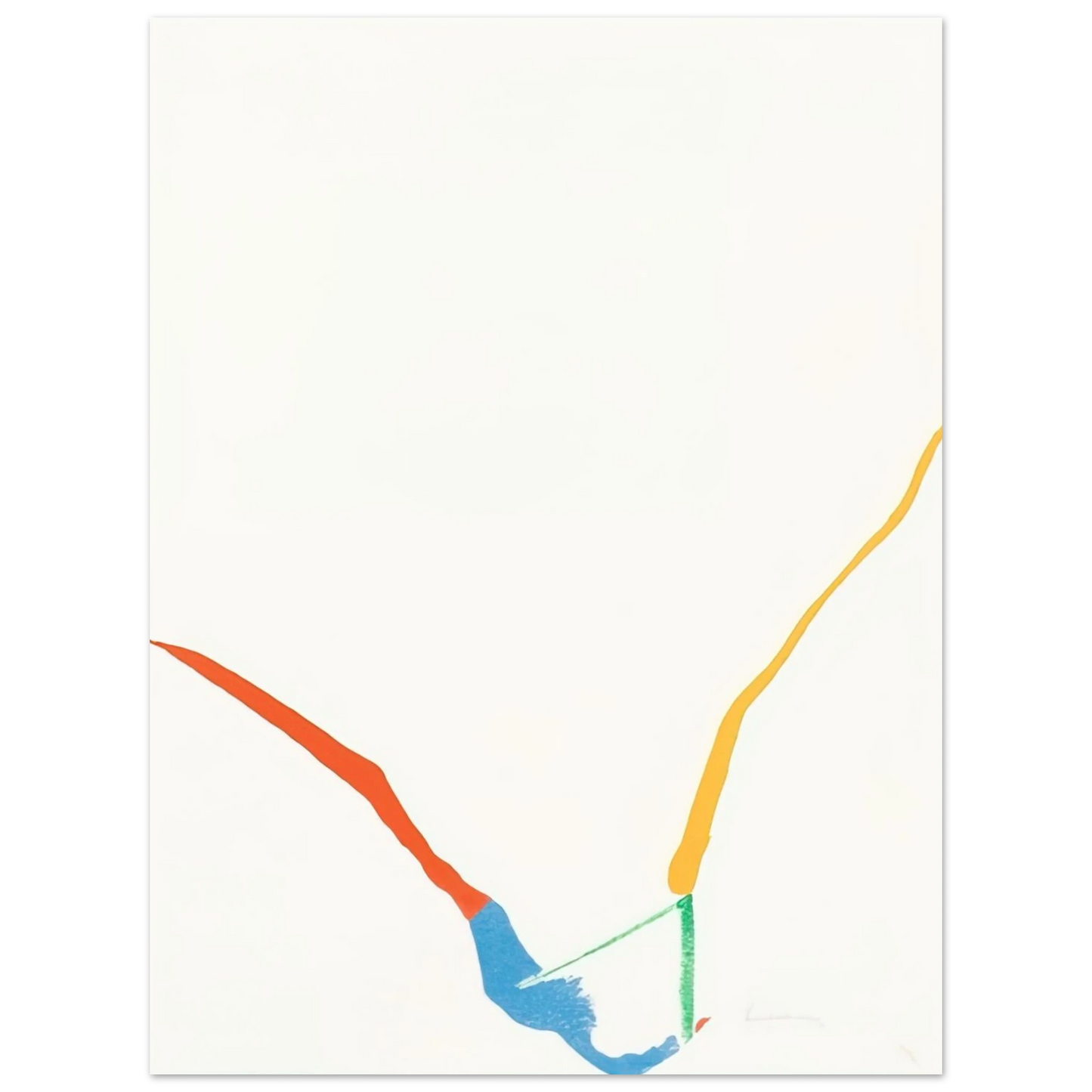 Helen Frankenthaler - What Red Lines Can Do - 1970 Wall art - 21x29.7 cm / 8x12" - Premium Wooden Framed Poster With Fine Art Paper-canvas - White frame