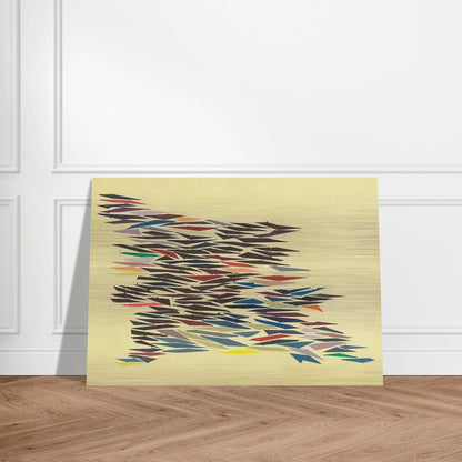 Colors with Yellow - Post-Painterly Abstraction - Robert Goodnough Brushed Aluminum Print - 70x100 cm / 28x40 inches | Robert Goodnough Aluminum Print | Robert Goodnough Prints