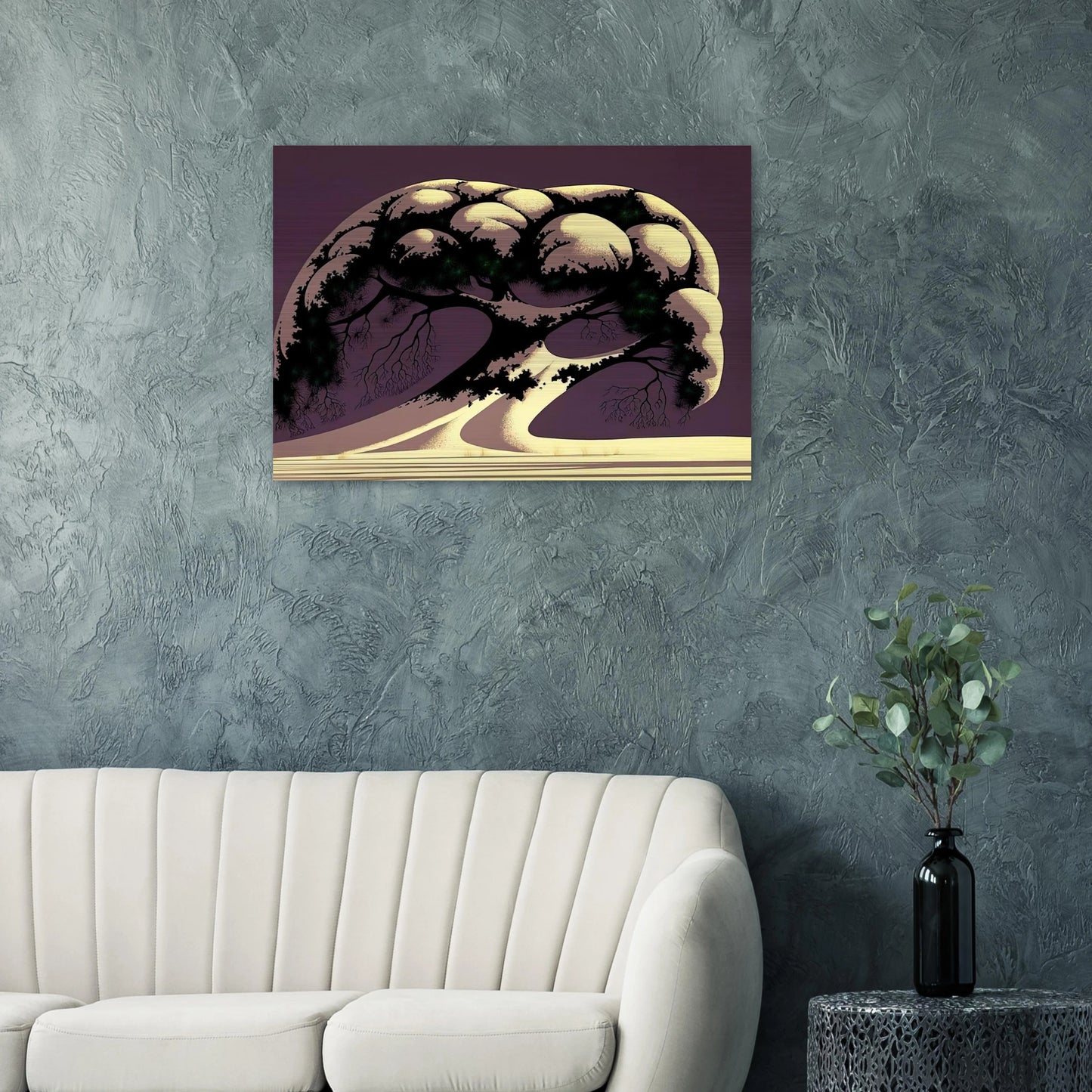 Snow Tree - Eyvind Earle Brushed Aluminum Print - 70x100 cm / 28x40 inches | Eyvind Earle Aluminum Print | Eyvind Earle Prints
