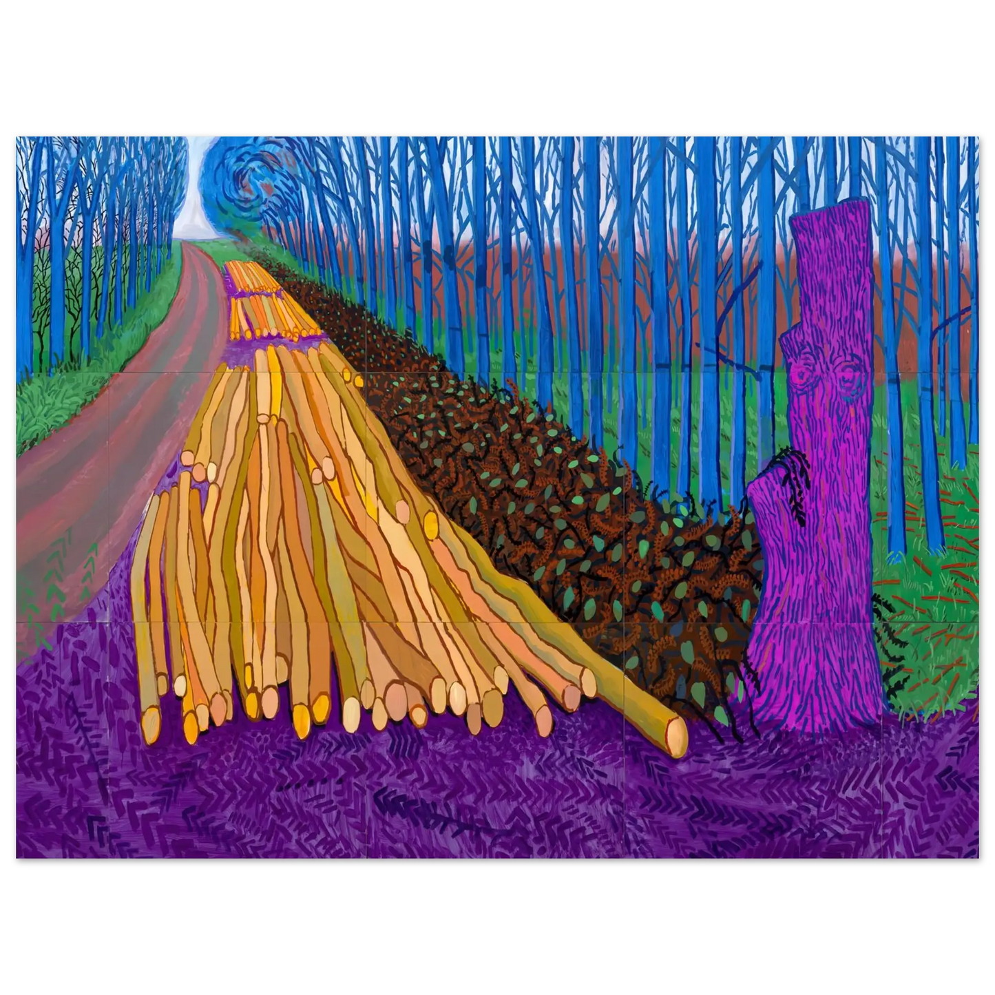 David Hockney - David Hockney Wall art - 27x35 cm / 11x14 Inches - Premium Wooden Framed Poster With Fine Art Paper - White frame