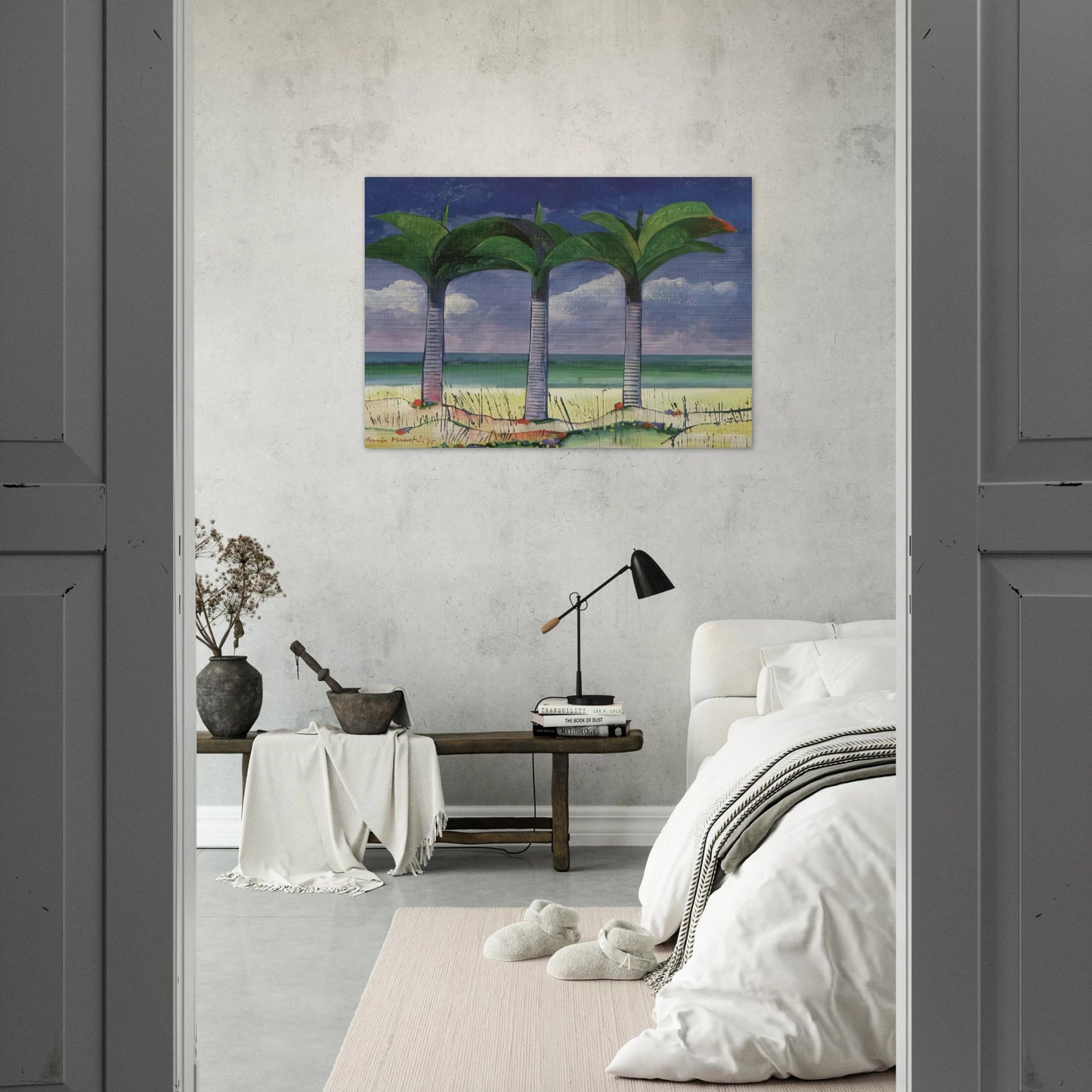 Praia com Três Coqueiros - 1995 - Aldemir Martins Brushed Aluminum Print - 70x100 cm / 28x40 inches | Aldemir Martins Aluminum Print | Aldemir Martins Prints