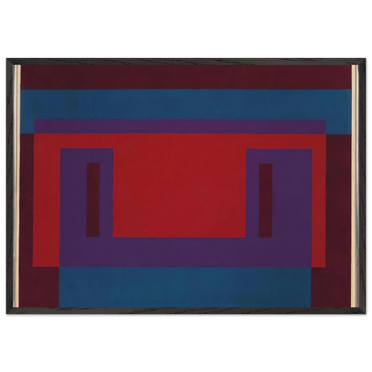RED WALL 1956 - Josef Albers 70x100 cm / 28x40 inches Framed Art Print – Black Wooden Frame