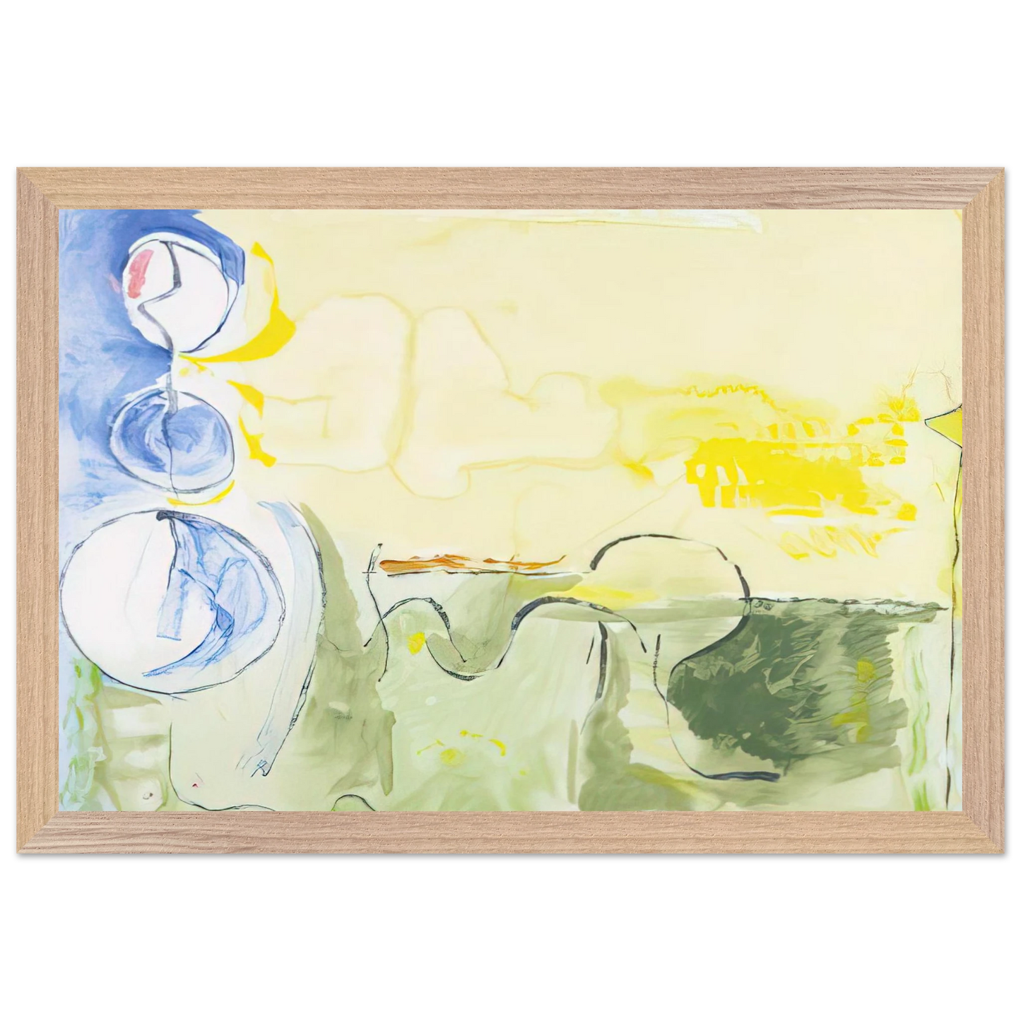 Helen Frankenthaler - Flotilla - 2006 Wall art - 60x90 cm / 24x36 inches - Premium Wooden Framed Poster With Fine Art Paper-canvas - Black frame