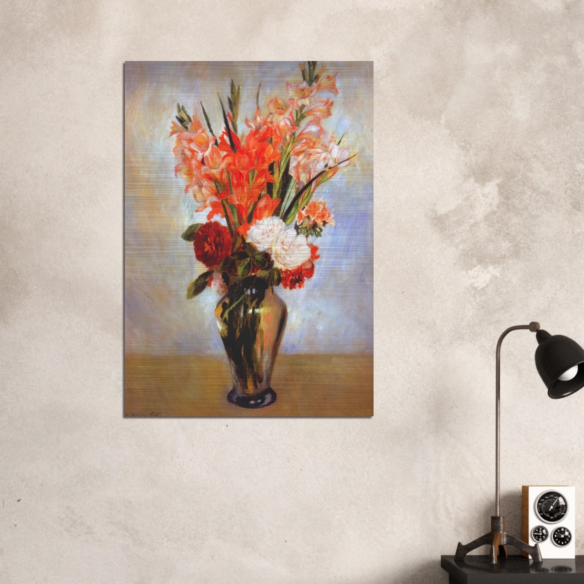 Gladioli - Pierre-Auguste Renoir Brushed Aluminum Print - 70x100 cm / 28x40 inches | Pierre-Auguste Renoir Aluminum Print | Pierre-Auguste Renoir Prints