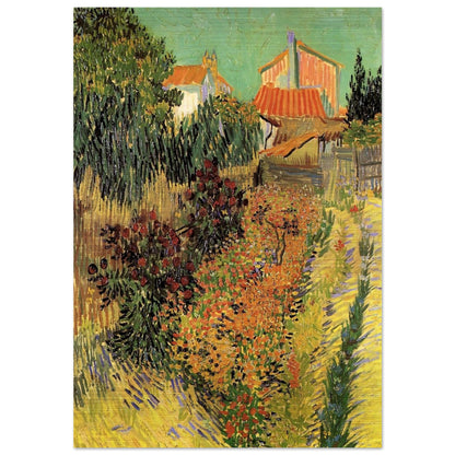 Garden Behind a House - Vincent van Gogh Brushed Aluminum Print - 70x100 cm / 28x40 inches | Vincent van Gogh Aluminum Print | Vincent van Gogh Prints