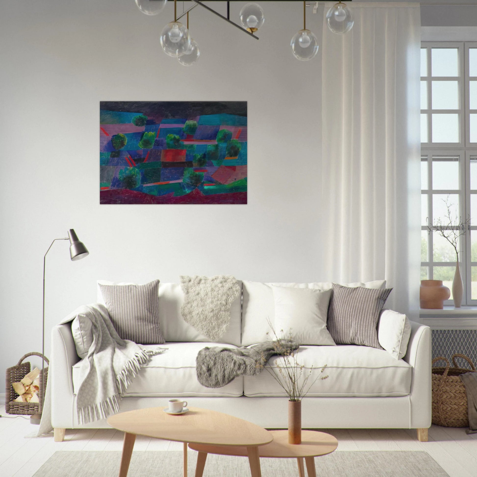 Moonlit Landscape - 1958 - Johannes Itten Brushed Aluminum Print - 70x100 cm / 28x40 inches | Johannes Itten Aluminum Print | Johannes Itten Prints