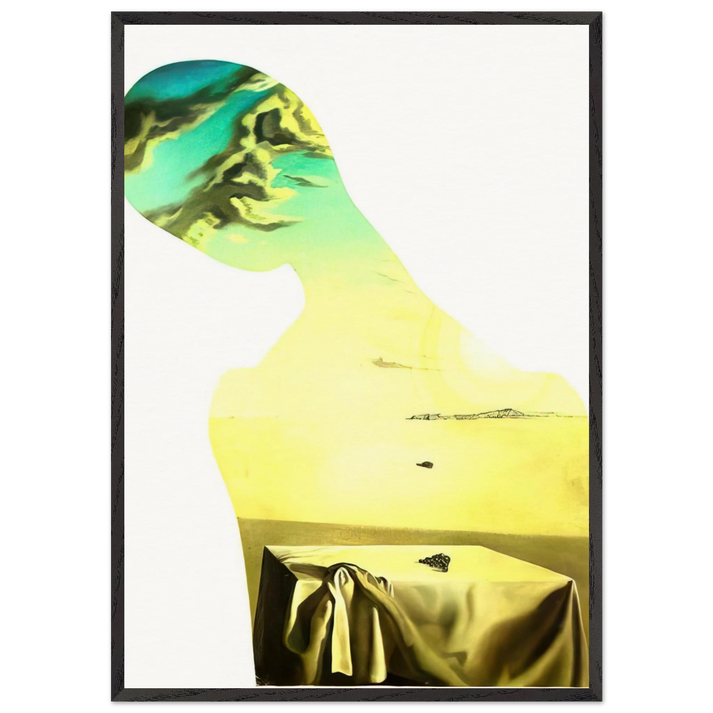 COUPLE WITH CLOUDS IN THEIR HEADS WOMAN - Salvador Dali 70x100 cm / 28x40 inches Framed Art Print – Black Wooden Frame