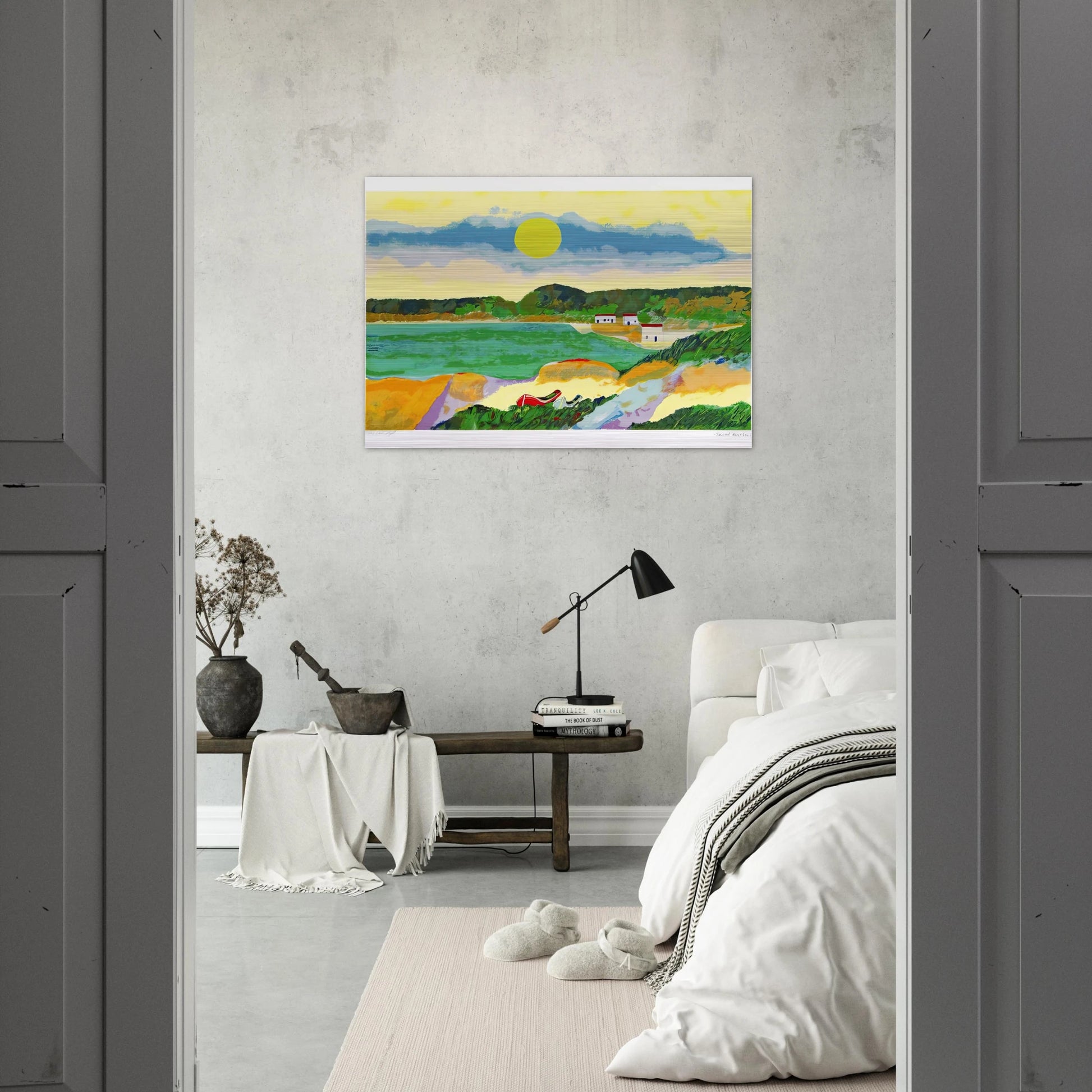 Marinha Com Casas - Post-Impressionism - Aldemir Martins Brushed Aluminum Print - 70x100 cm / 28x40 inches | Aldemir Martins Aluminum Print | Aldemir Martins Prints