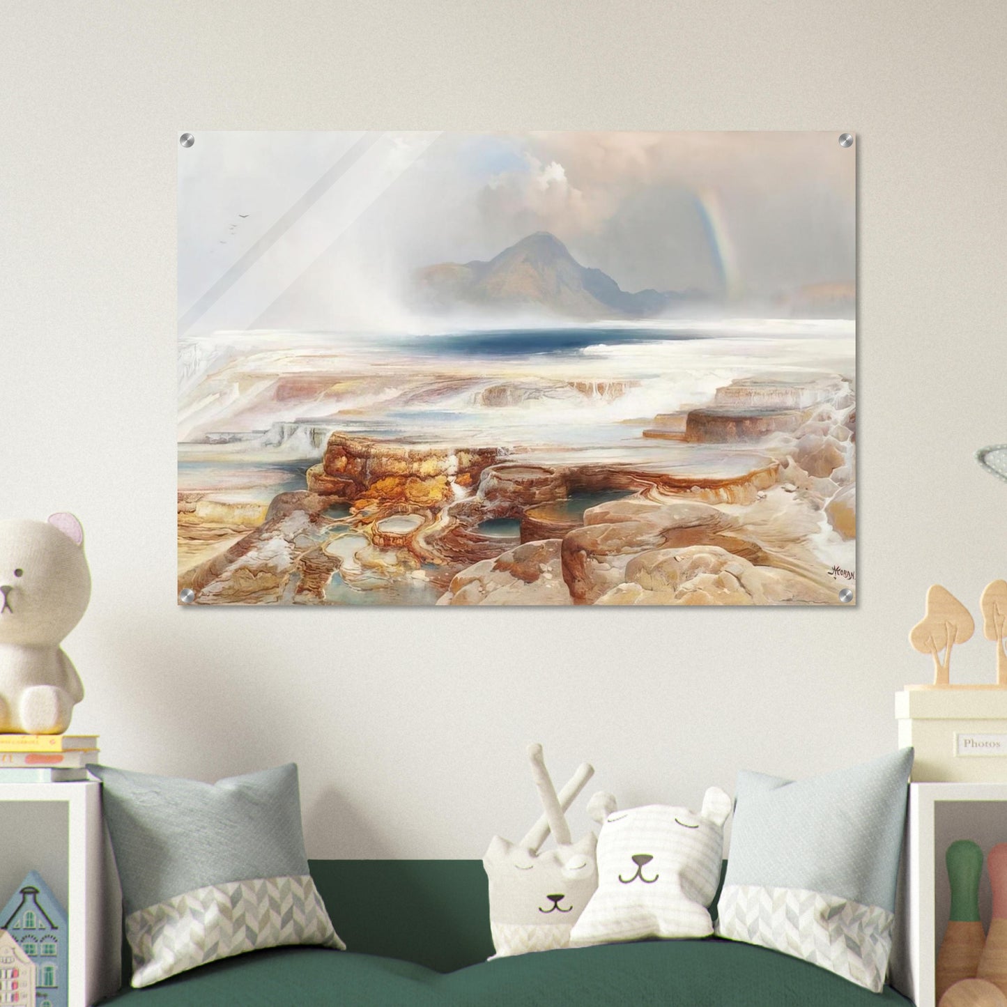 Hot Springs of the Yellowstone - Thomas Moran Acrylic Print - 70x100 cm / 28x40″ inches