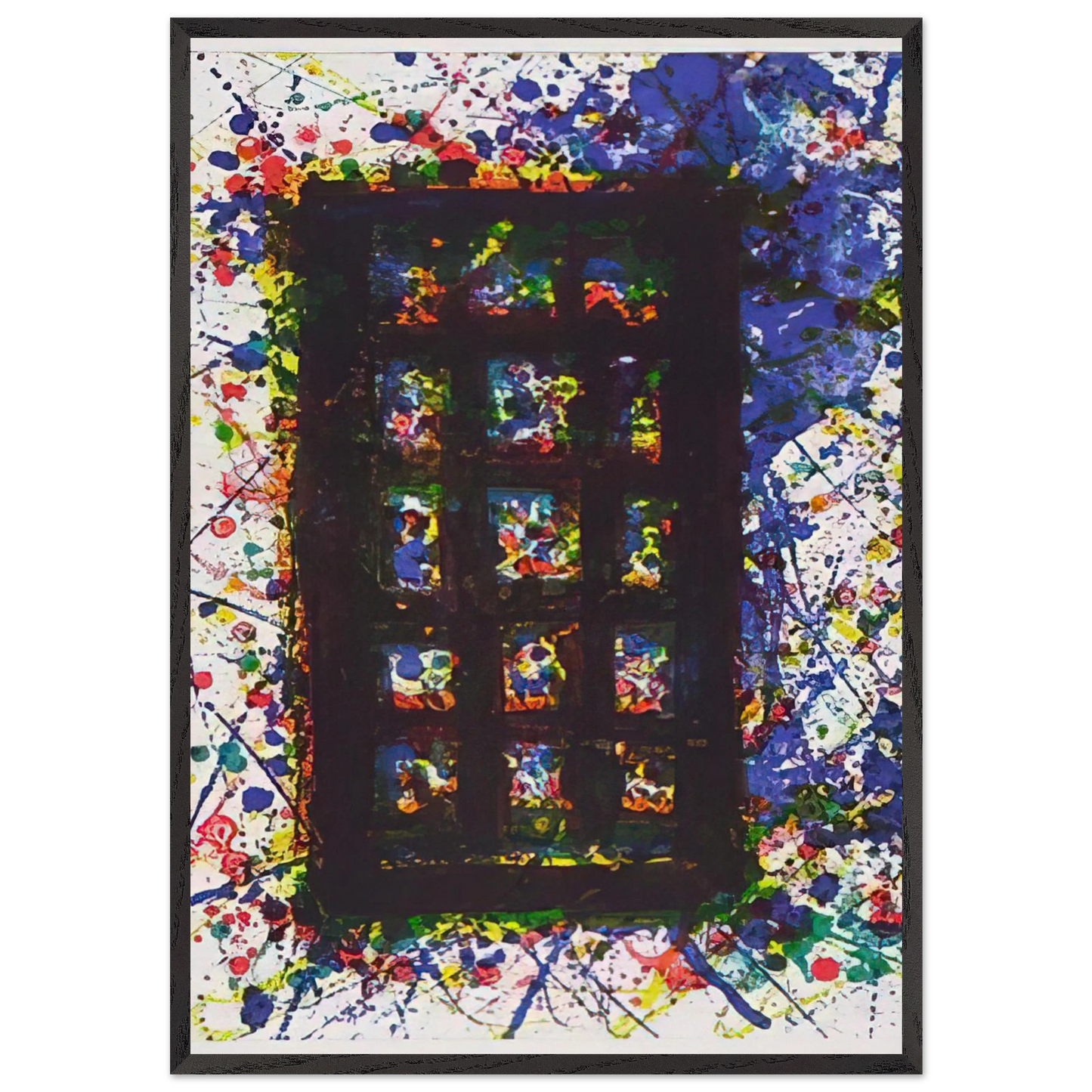 Concert Hall Set II - Sam Francis 70x100 cm / 28x40 inches Framed Art Print – Black Wooden Frame