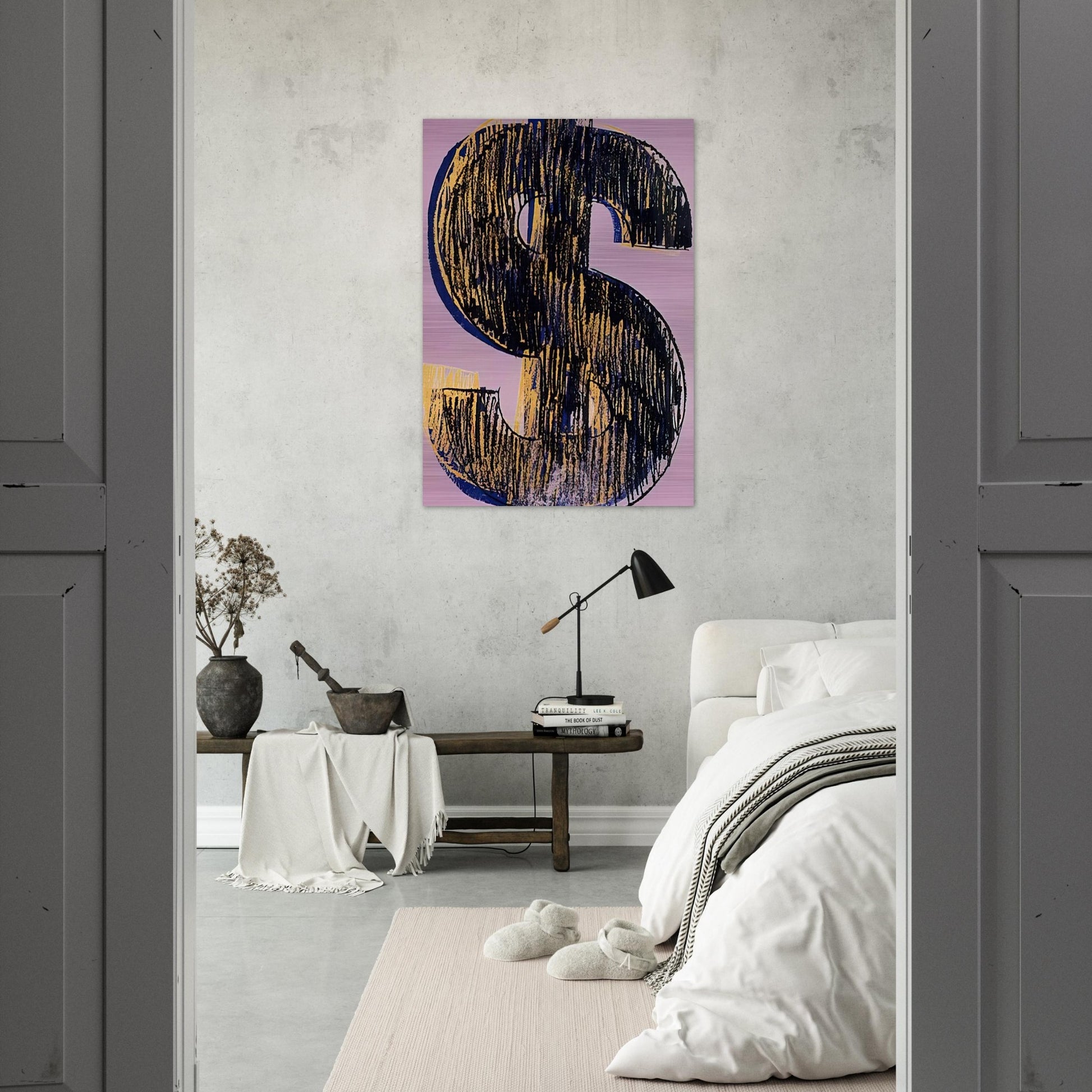 Dollar Sign - Andy Warhol Brushed Aluminum Print - 70x100 cm / 28x40 inches | Andy Warhol Aluminum Print | Andy Warhol Prints