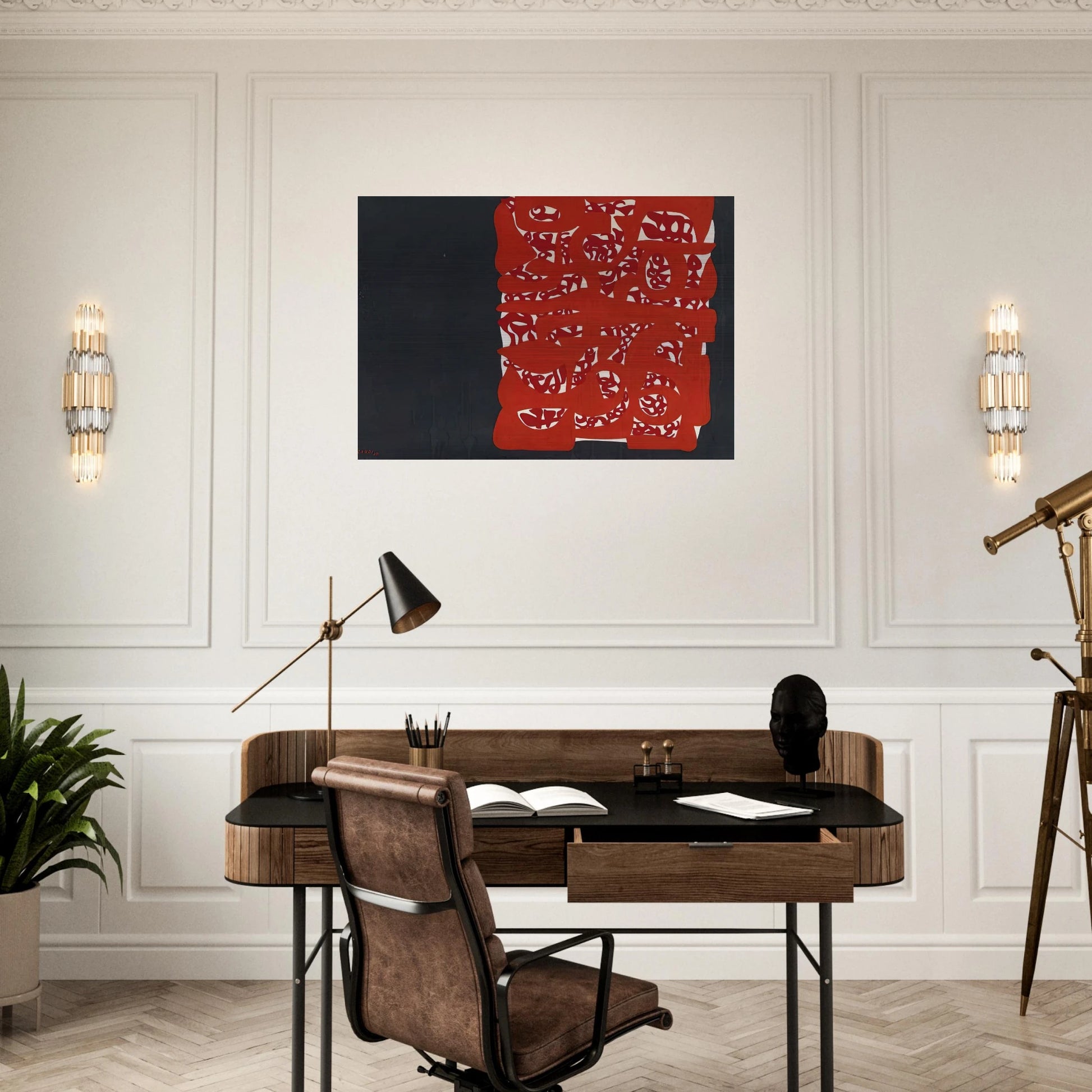 Rettangolo rosso - 1960 - Carla Accardi Brushed Aluminum Print - 70x100 cm / 28x40 inches | Carla Accardi Aluminum Print | Carla Accardi Prints