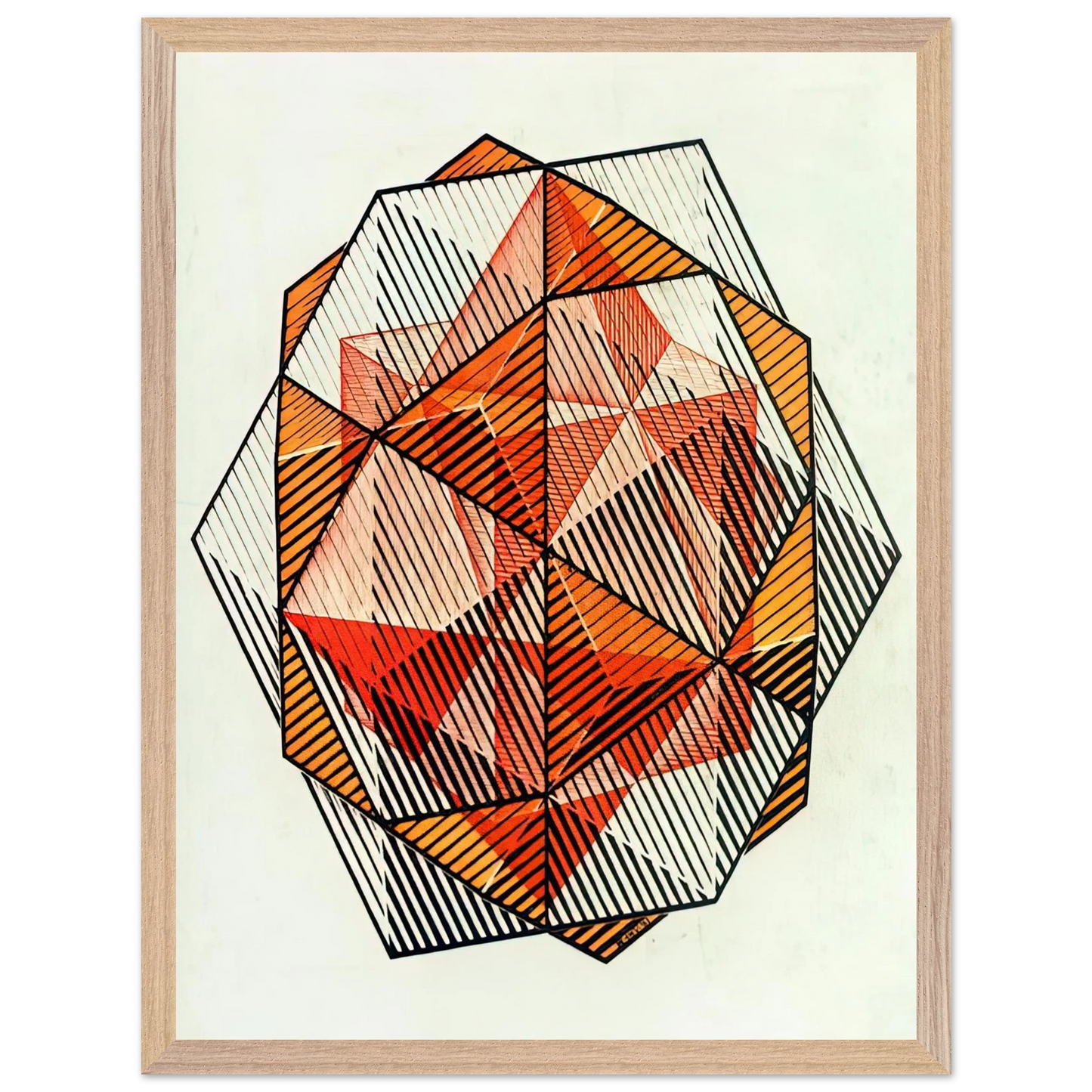 MC Escher - FOUR REGULAR SOLIDS Wall Art - 30x40 cm / 12x16 inches - Premium Wooden Framed Poster With Fine Art Paper-canvas - White frame