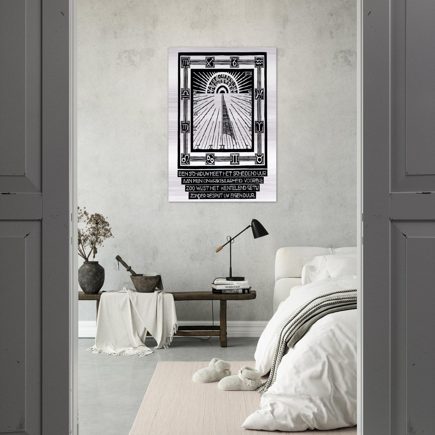 SUNDIAL XXIV EMBLEMATA REJECTED PLATE 1931 - MC Escher Brushed Aluminum Print - 70x100 cm / 28x40 inches | MC Escher Aluminum Print | MC Escher Prints | Maurits Cornelis Escher Prints