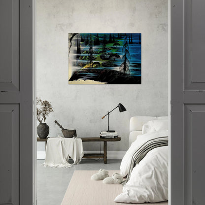 Beauty Beyond Believing - Eyvind Earle Brushed Aluminum Print - 70x100 cm / 28x40 inches | Eyvind Earle Aluminum Print | Eyvind Earle Prints
