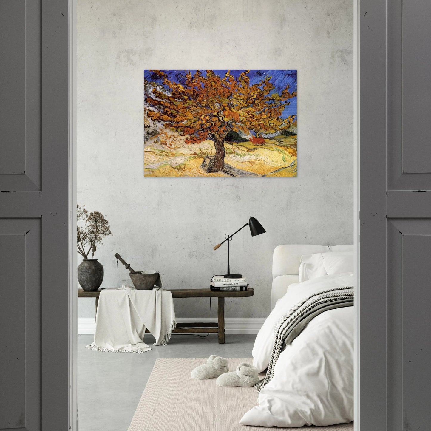 Mulberry Tree - Vincent van Gogh Brushed Aluminum Print - 70x100 cm / 28x40 inches | Vincent van Gogh Aluminum Print | Vincent van Gogh Prints