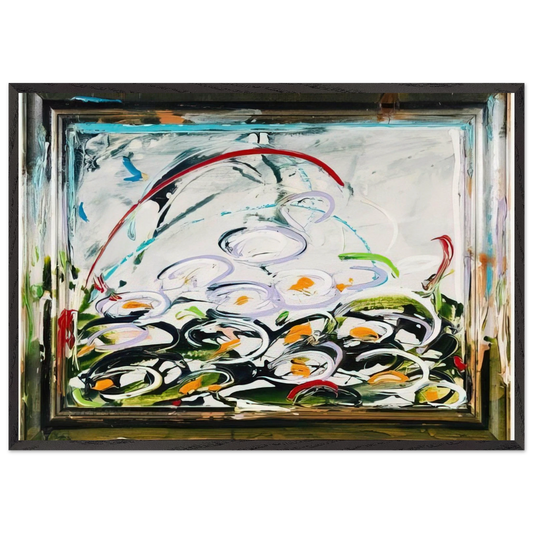 Giglio daqua - 1984 - Mario Schifano 70x100 cm / 28x40 inches Framed Art Print – Black Wooden Frame