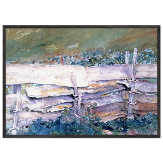 The Fence - John Singer Sargent 70x100 cm / 28x40 inches Framed Art Print – Black Wooden Frame