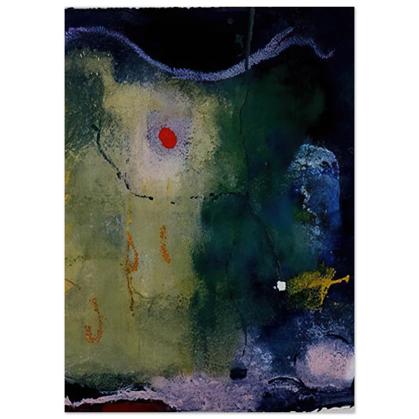 Helen Frankenthaler - The Other Side of the Moon - 1995 Wall art - 20x25 cm / 8x10 inches - Premium Wooden Framed Poster With Fine Art Paper-canvas - Black frame