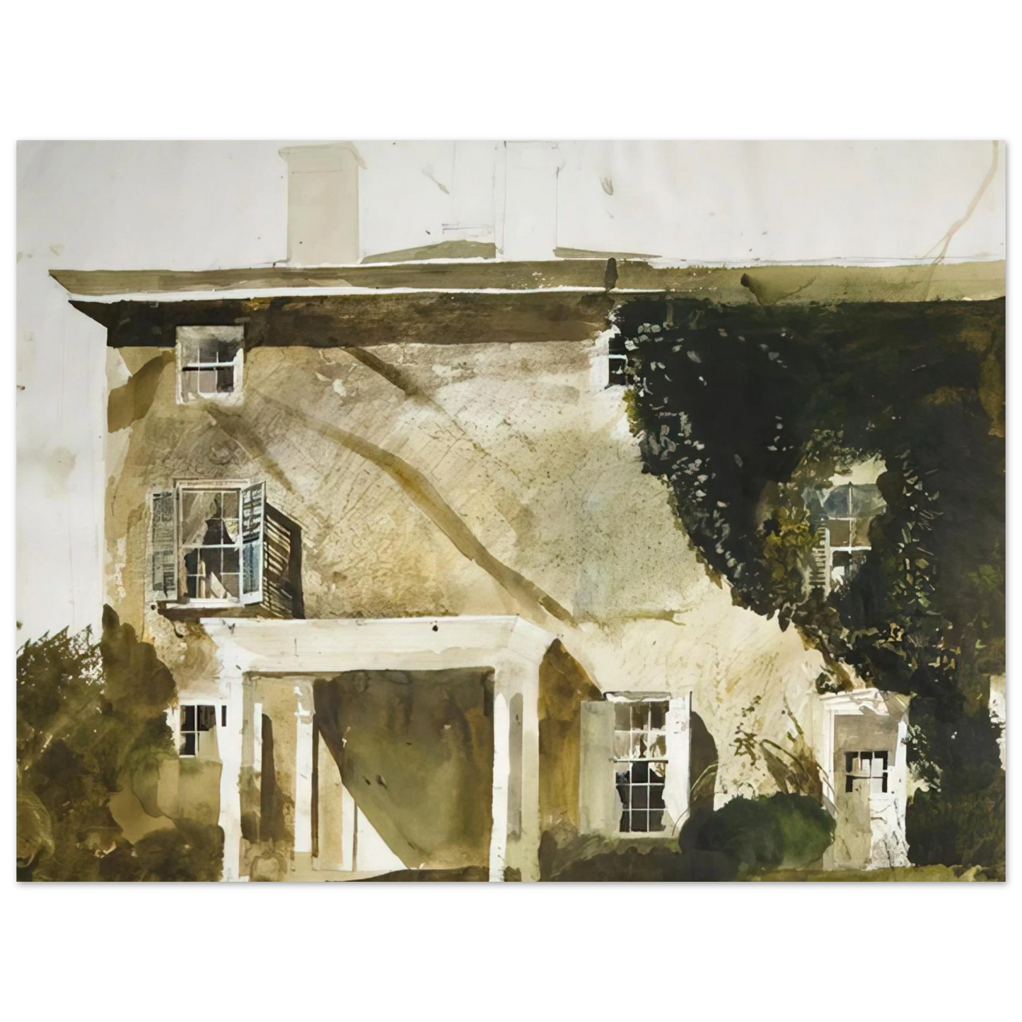 Andrew Wyeth - THE HATTON HOUSE 1967 Wall Art - 30x40 cm / 12x16 inches - Fine Art Poster-canvas - -